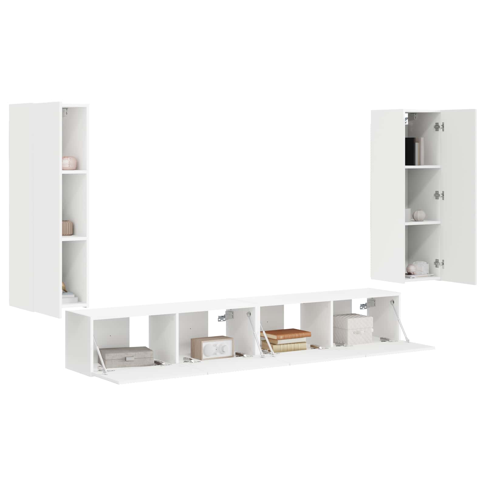 Set zidnog ormarića za TV Zidne 4 pcs Bijelo Konstruirano drvo