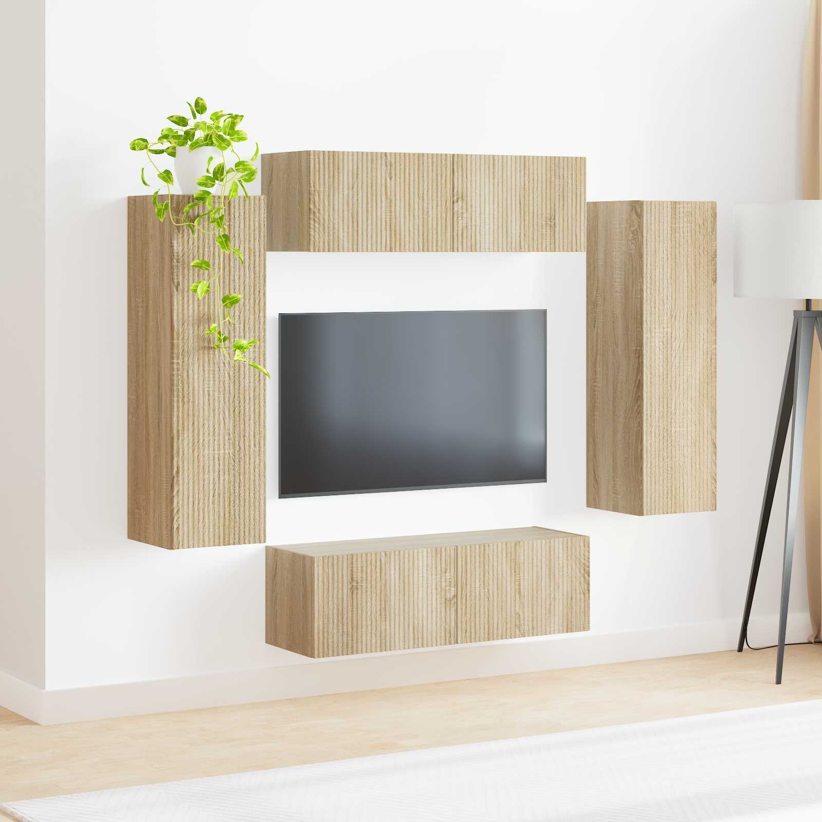 Set zidnog ormarića za TV 4 pcs Sonoma hrast Konstruirano drvo