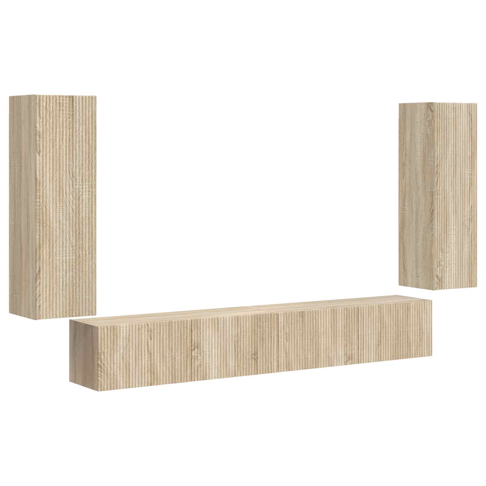 Set zidnog ormarića za TV 4 pcs Sonoma hrast Konstruirano drvo