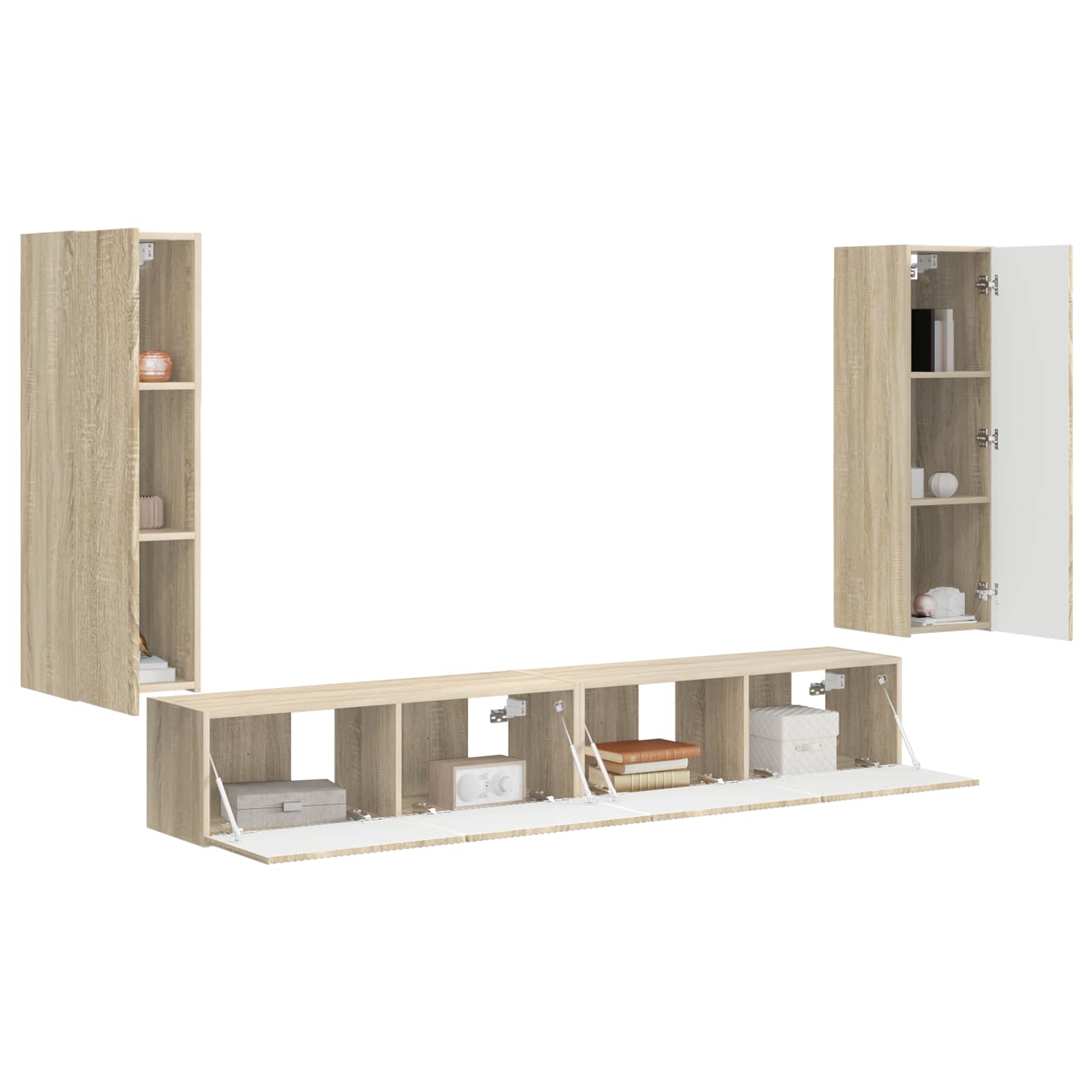 Set zidnog ormarića za TV 4 pcs Sonoma hrast Konstruirano drvo