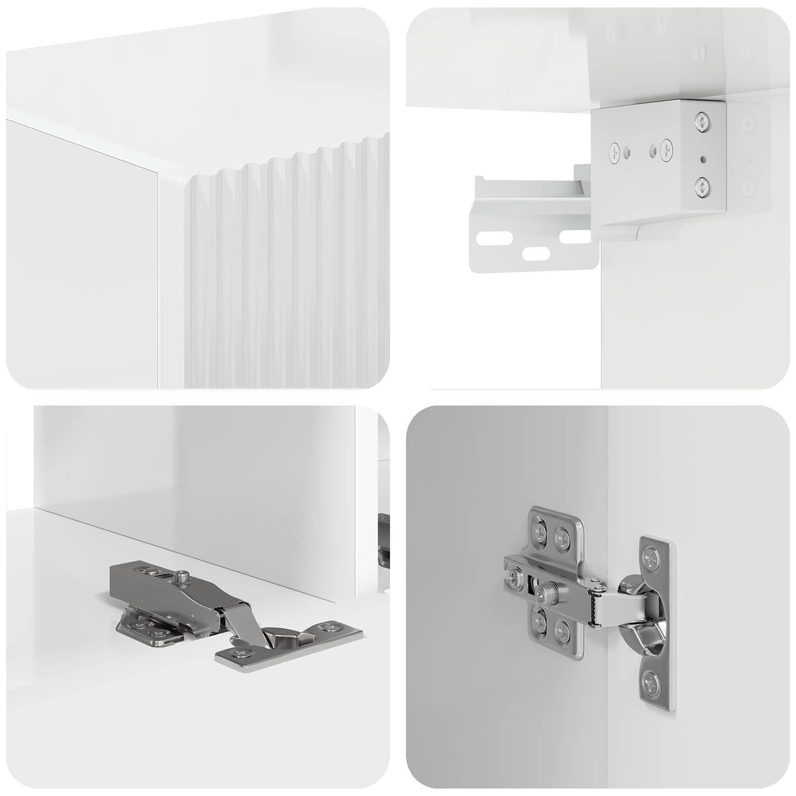 Set zidnog ormarića za TV Zidne 4 pcs Visoki sjaj bijela