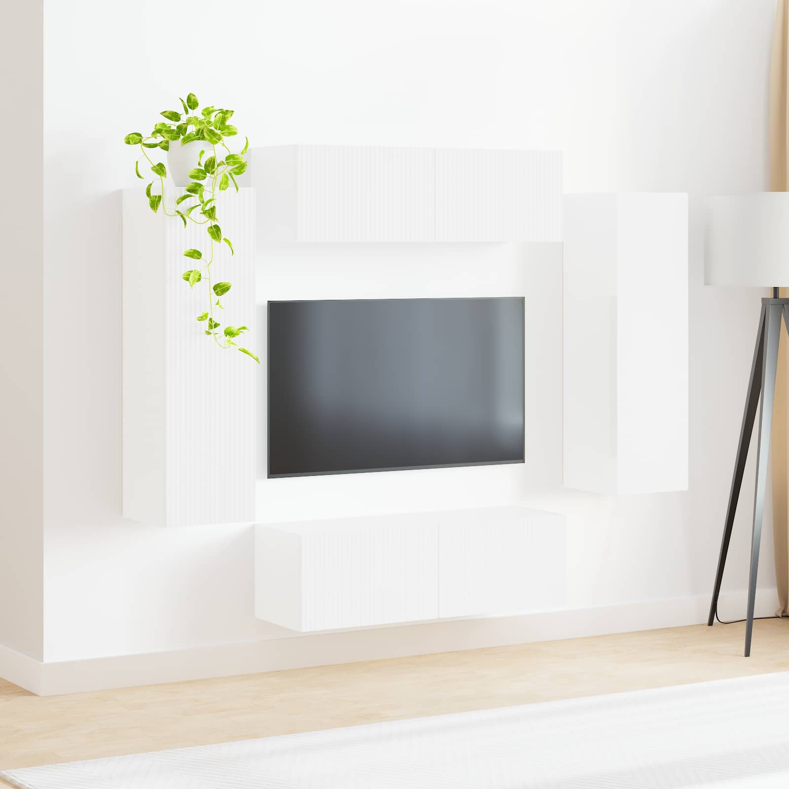 Set zidnog ormarića za TV Zidne 4 pcs Visoki sjaj bijela