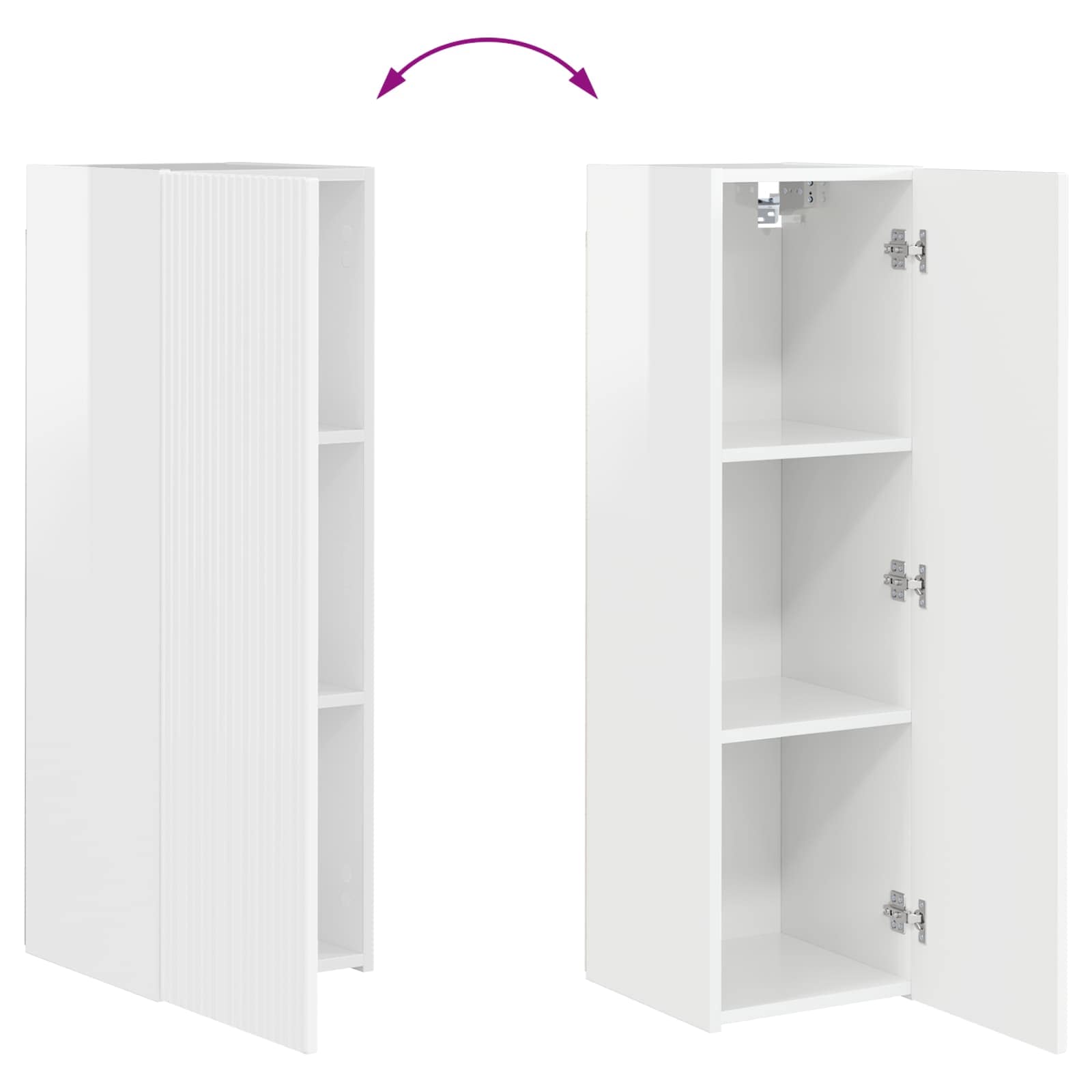 Set zidnog ormarića za TV Zidne 4 pcs Visoki sjaj bijela