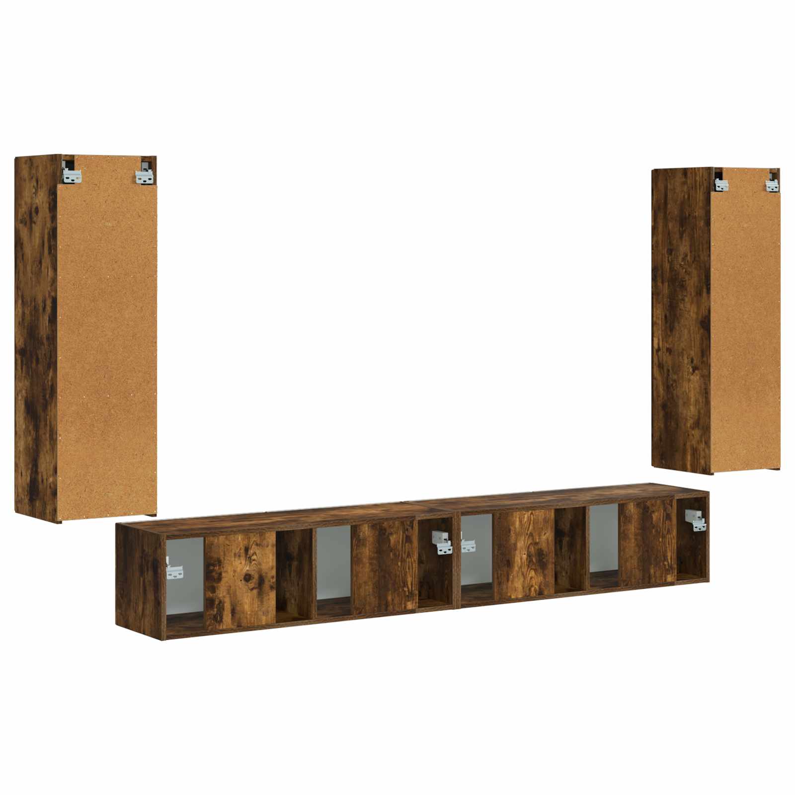 Set zidnog ormarića za TV Zidne 4 pcs Dimljeni hrast