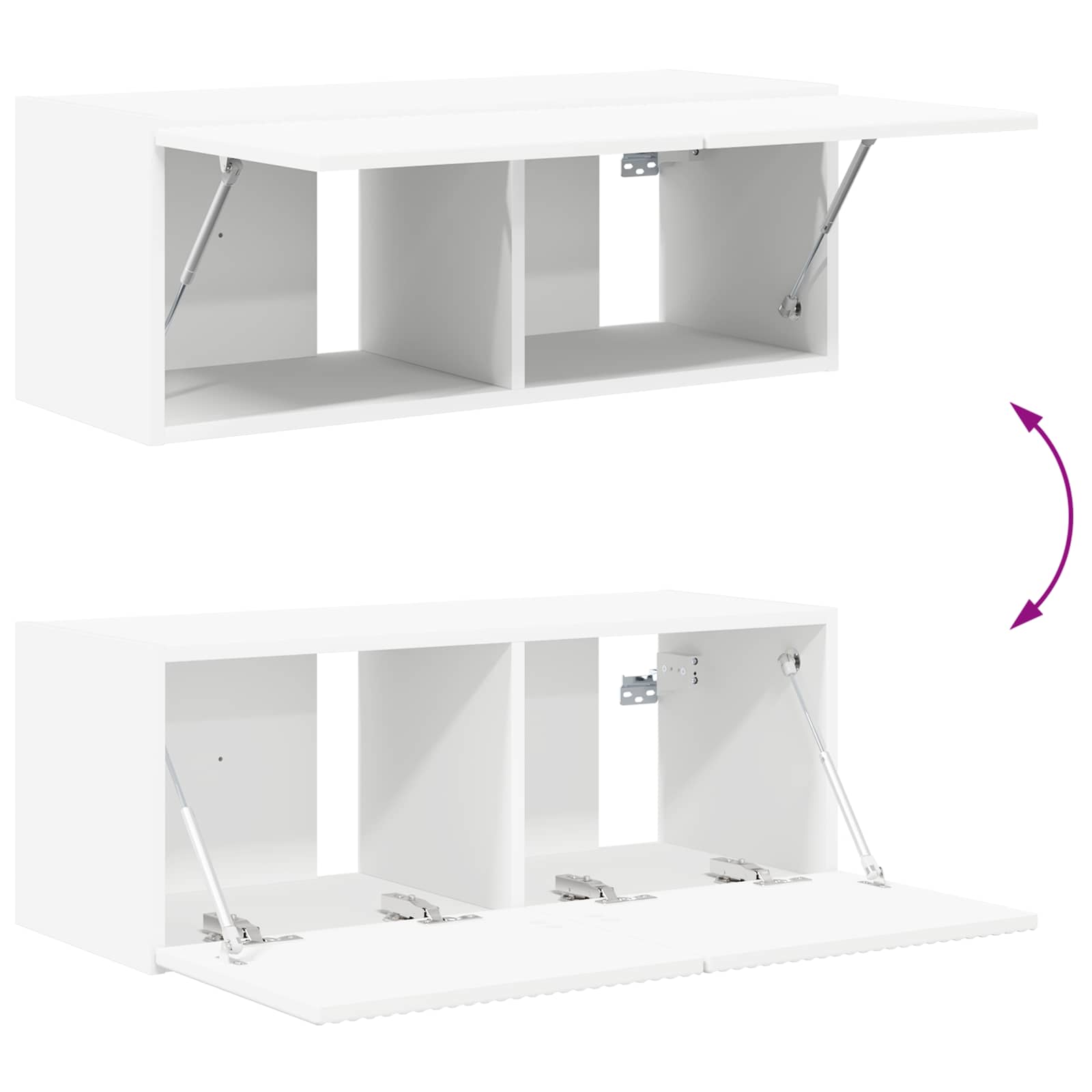 Set zidnog ormarića za TV Zidne 4 pcs Bijelo Konstruirano drvo