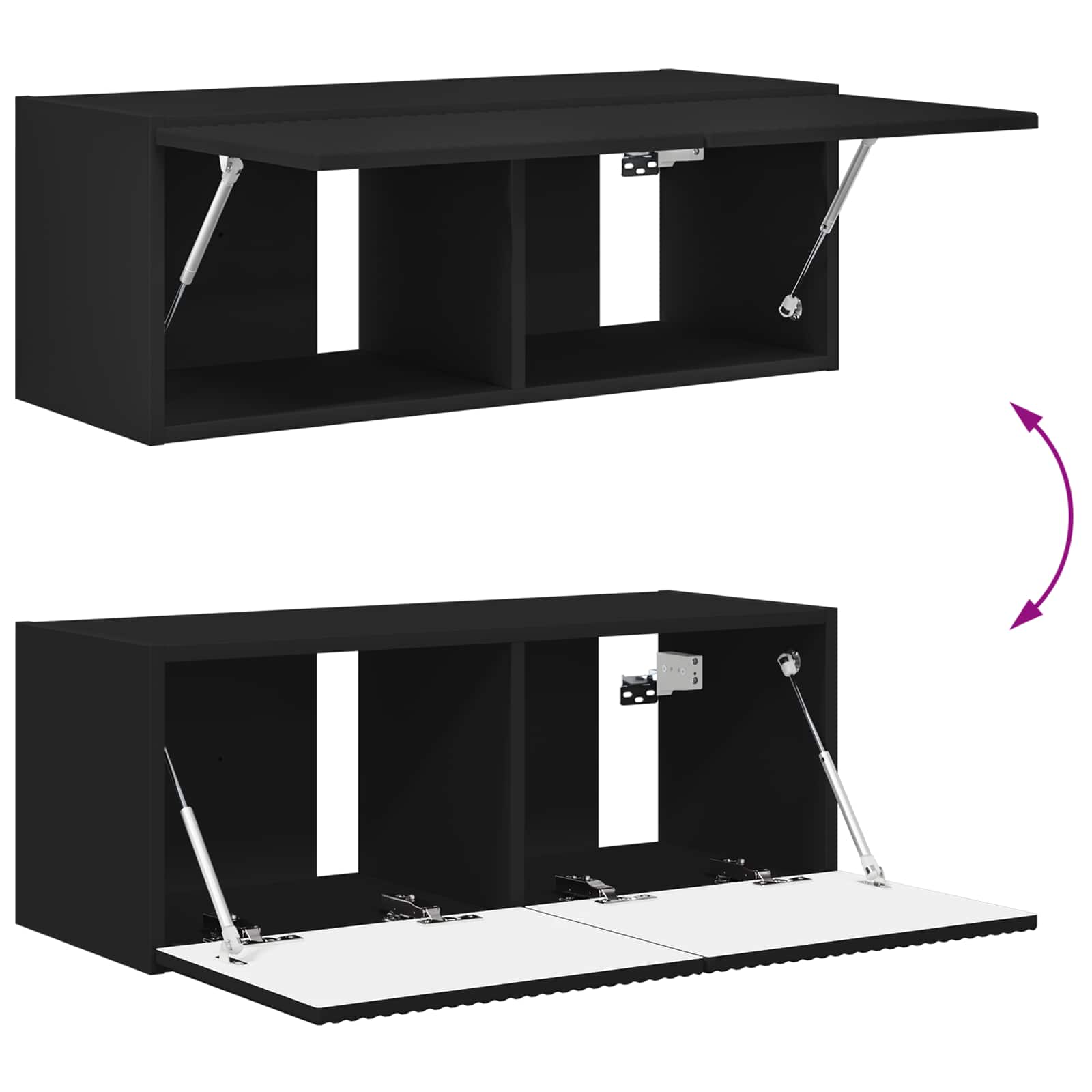 Set zidnog ormarića za TV Zidne 4 pcs Crna Konstruirano drvo