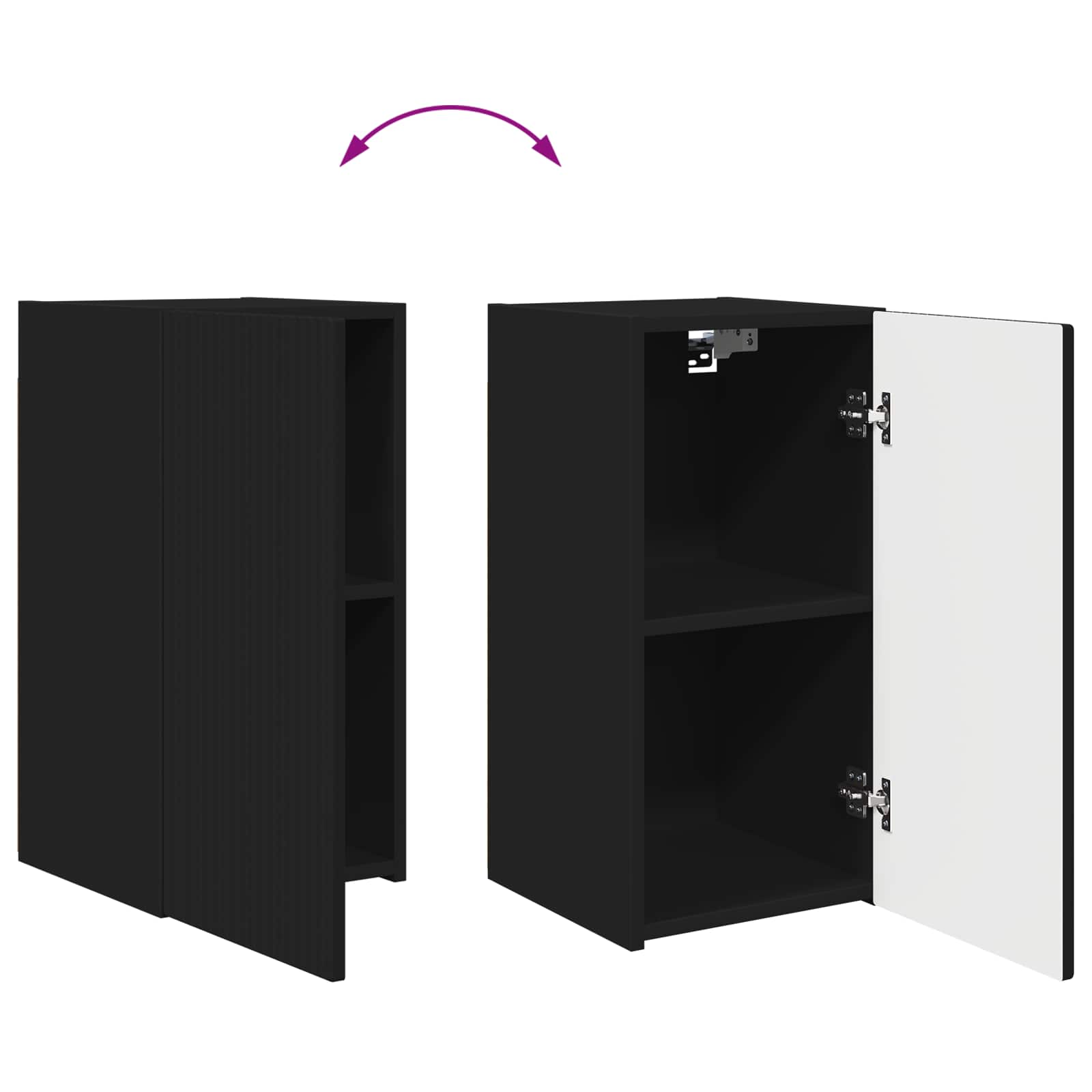 Set zidnog ormarića za TV Zidne 4 pcs Crna Konstruirano drvo