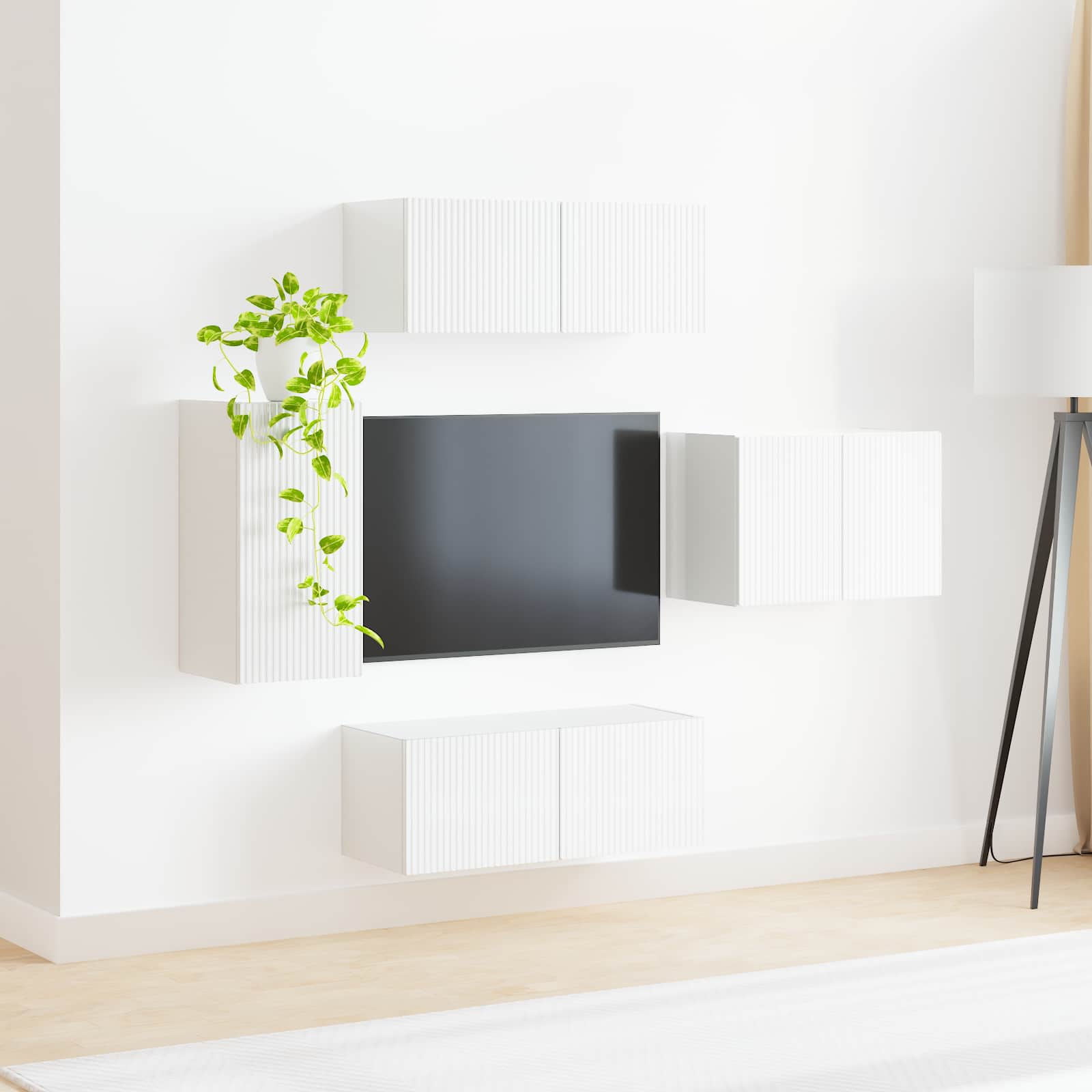 Set zidnog ormarića za TV Zidne 4 pcs Visoki sjaj bijela
