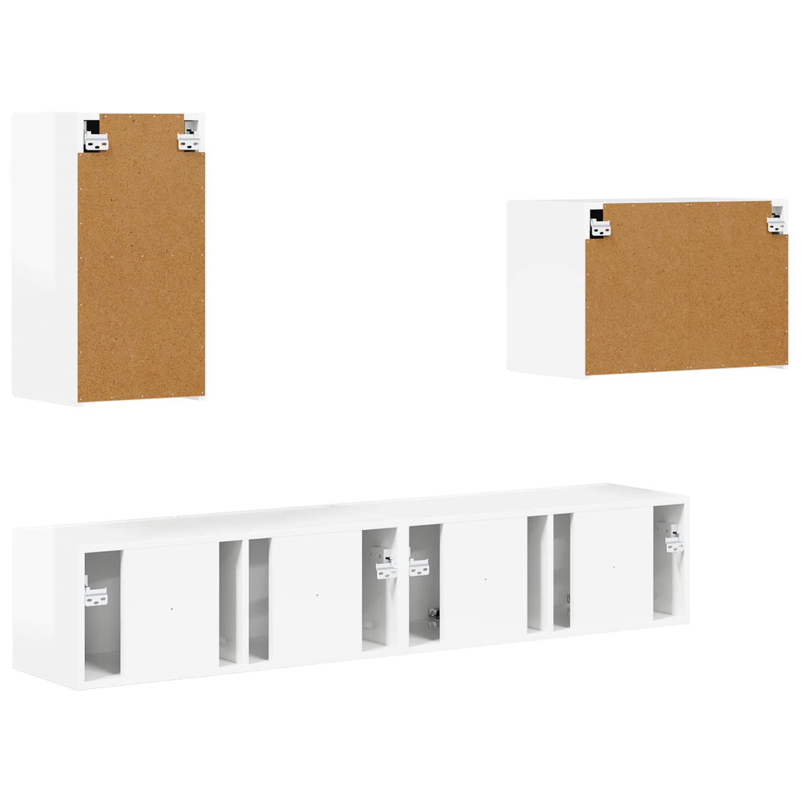 Set zidnog ormarića za TV Zidne 4 pcs Visoki sjaj bijela