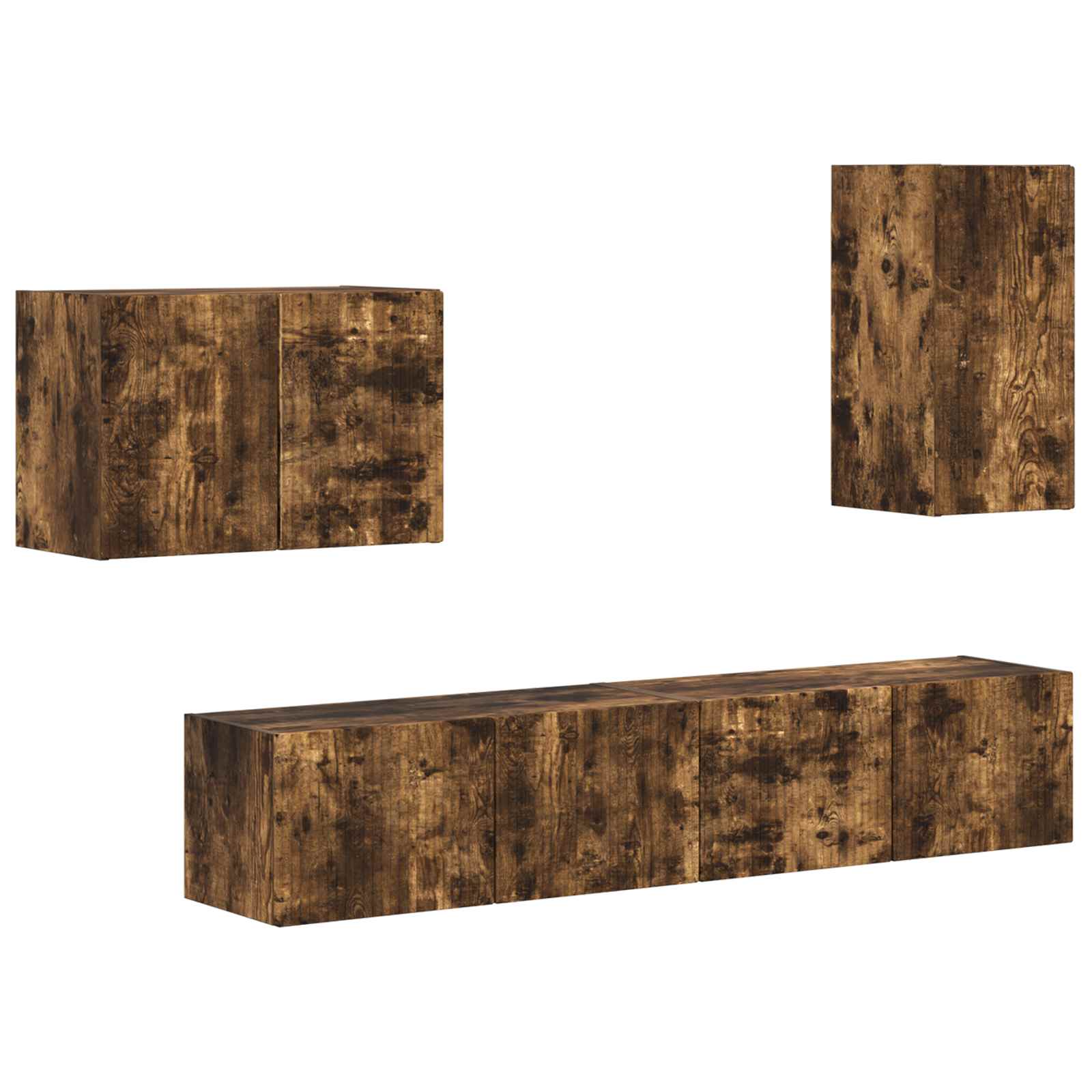 Set zidnog ormarića za TV Zidne 4 pcs Dimljeni hrast