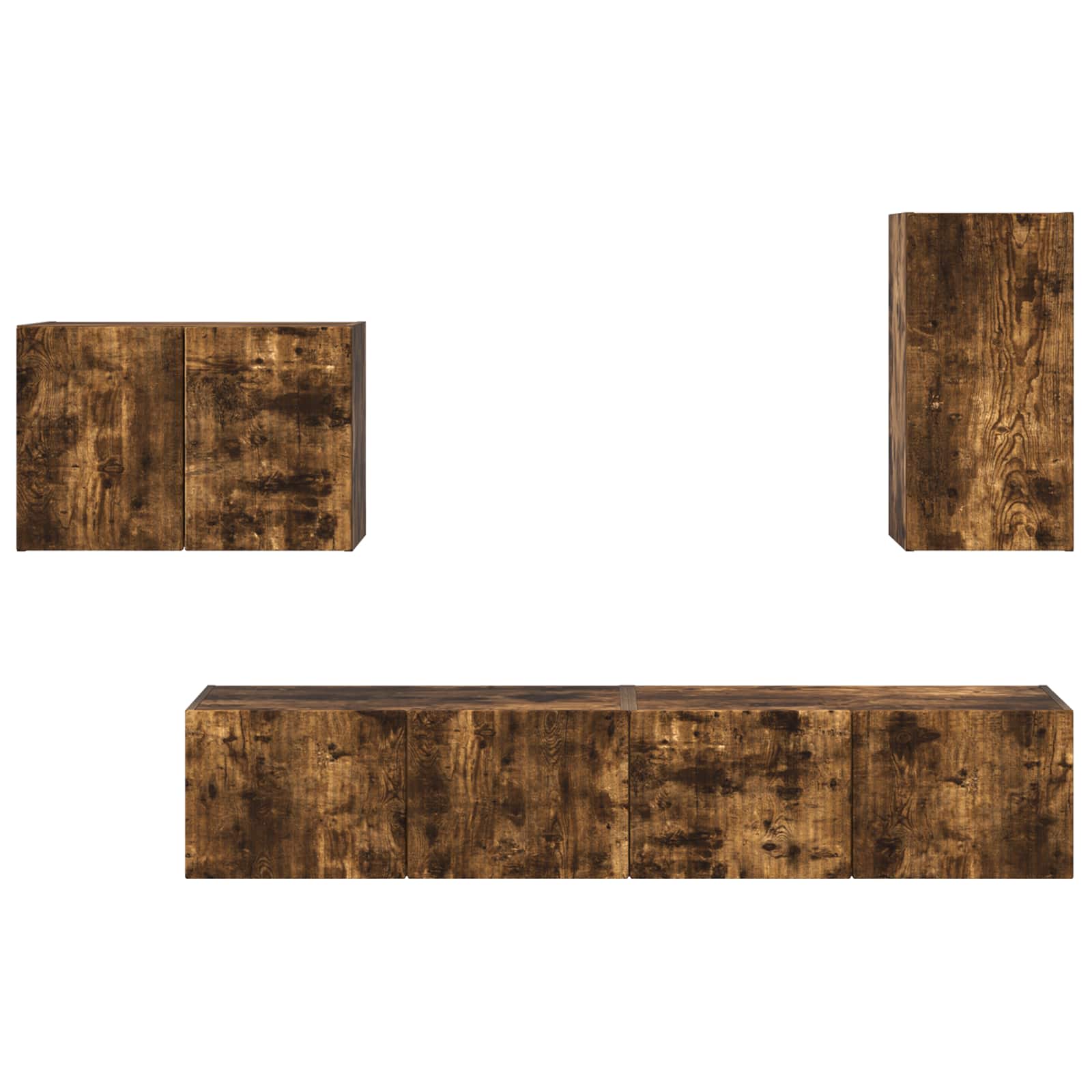 Set zidnog ormarića za TV Zidne 4 pcs Dimljeni hrast