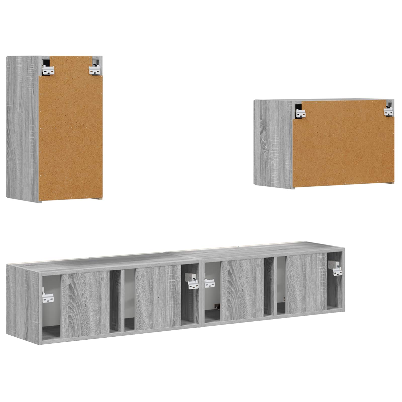 Set zidnog ormarića za TV 4 pcs Siva Sonoma Konstruirano drvo