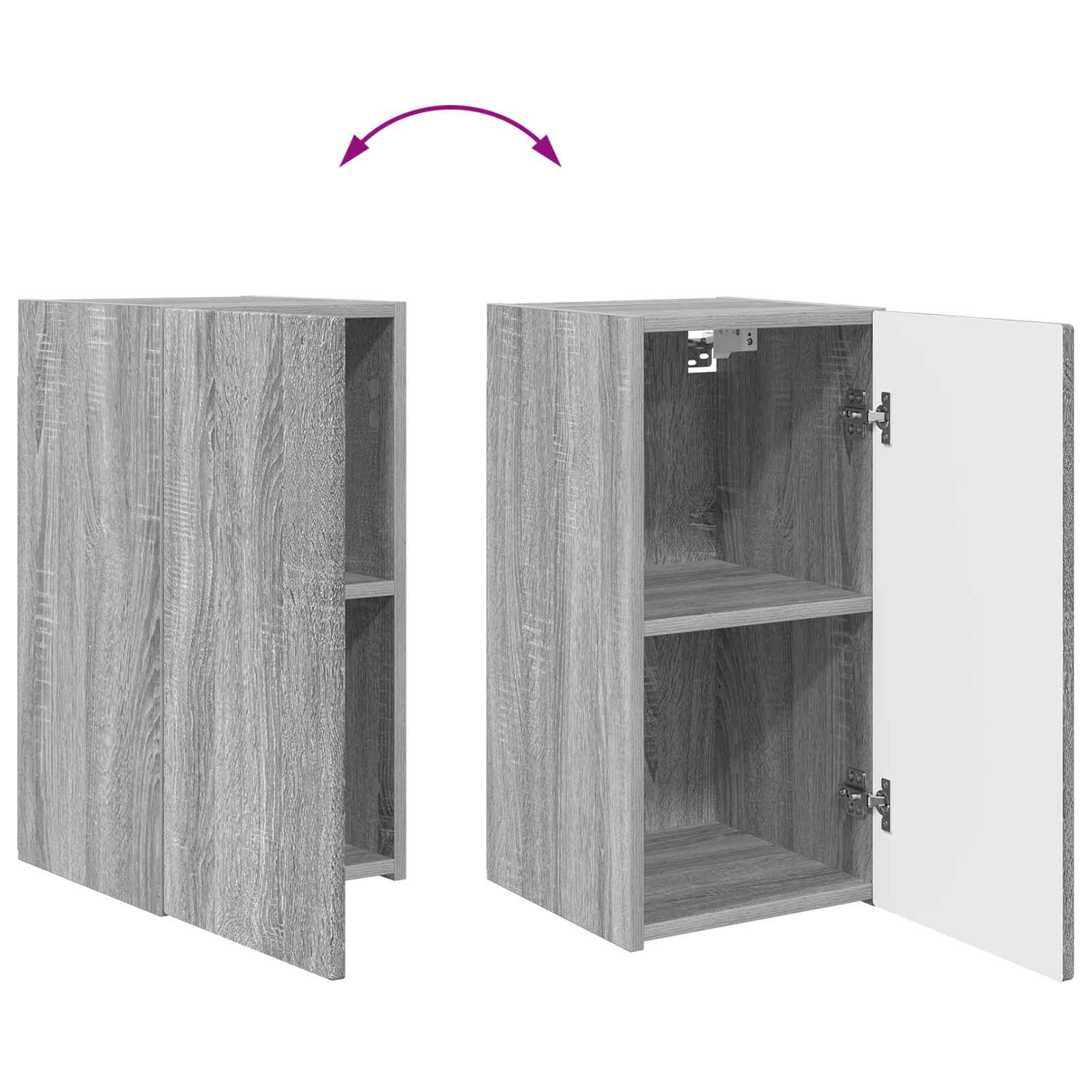 Set zidnog ormarića za TV 4 pcs Siva Sonoma Konstruirano drvo