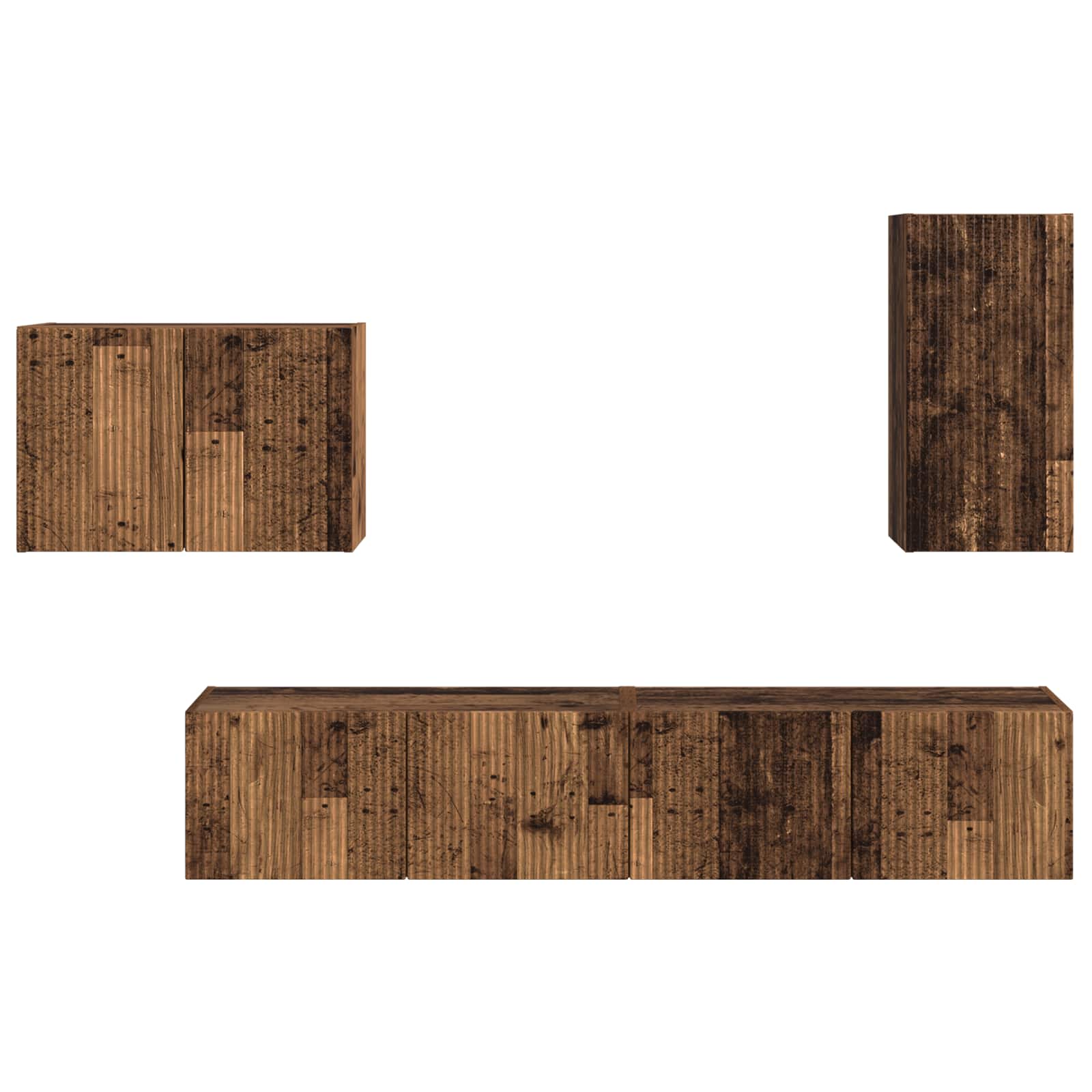 Set zidnog ormarića za TV 4 pcs Staro drvo Konstruirano drvo
