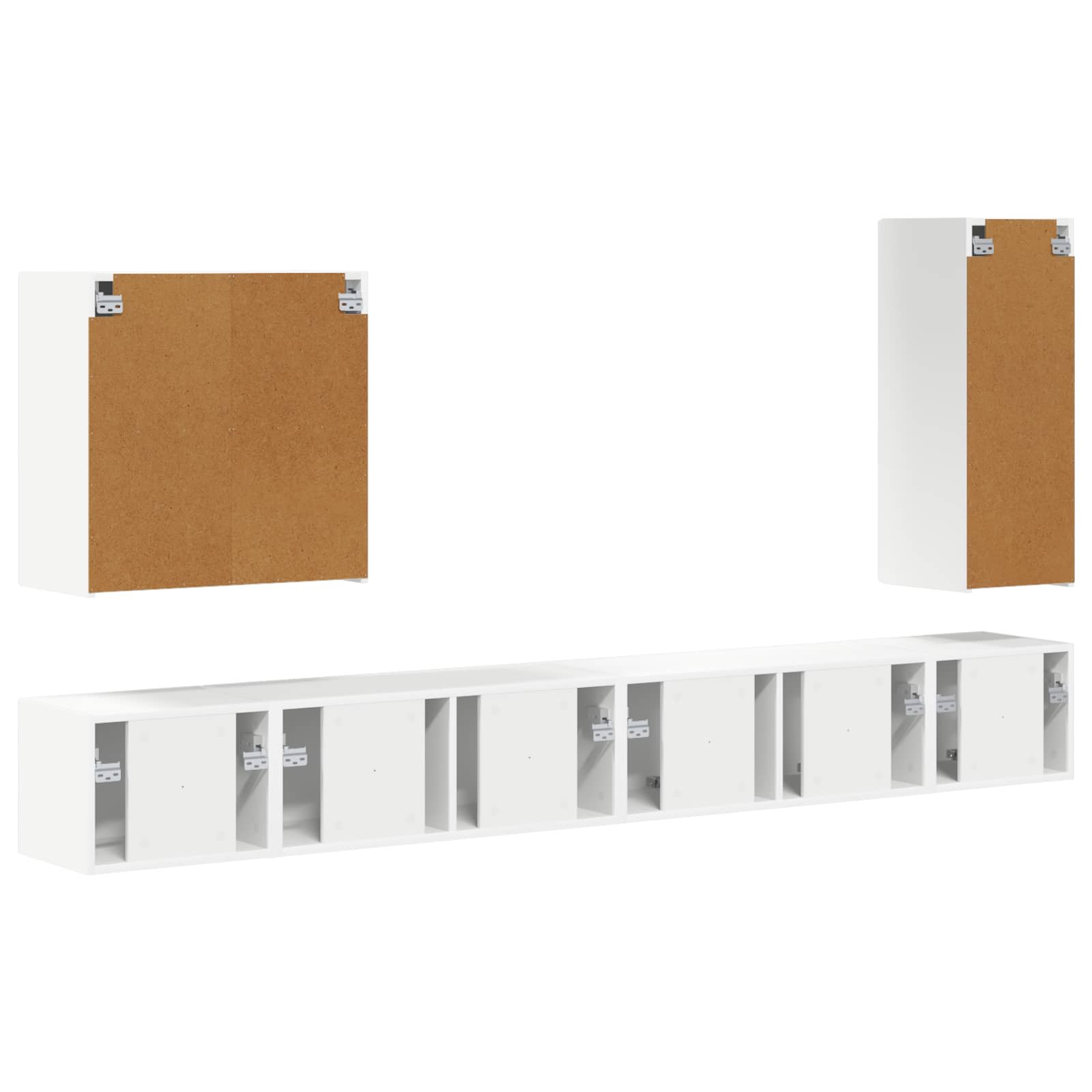 Set zidnog ormarića za TV Zidne 6 pcs Bijelo
