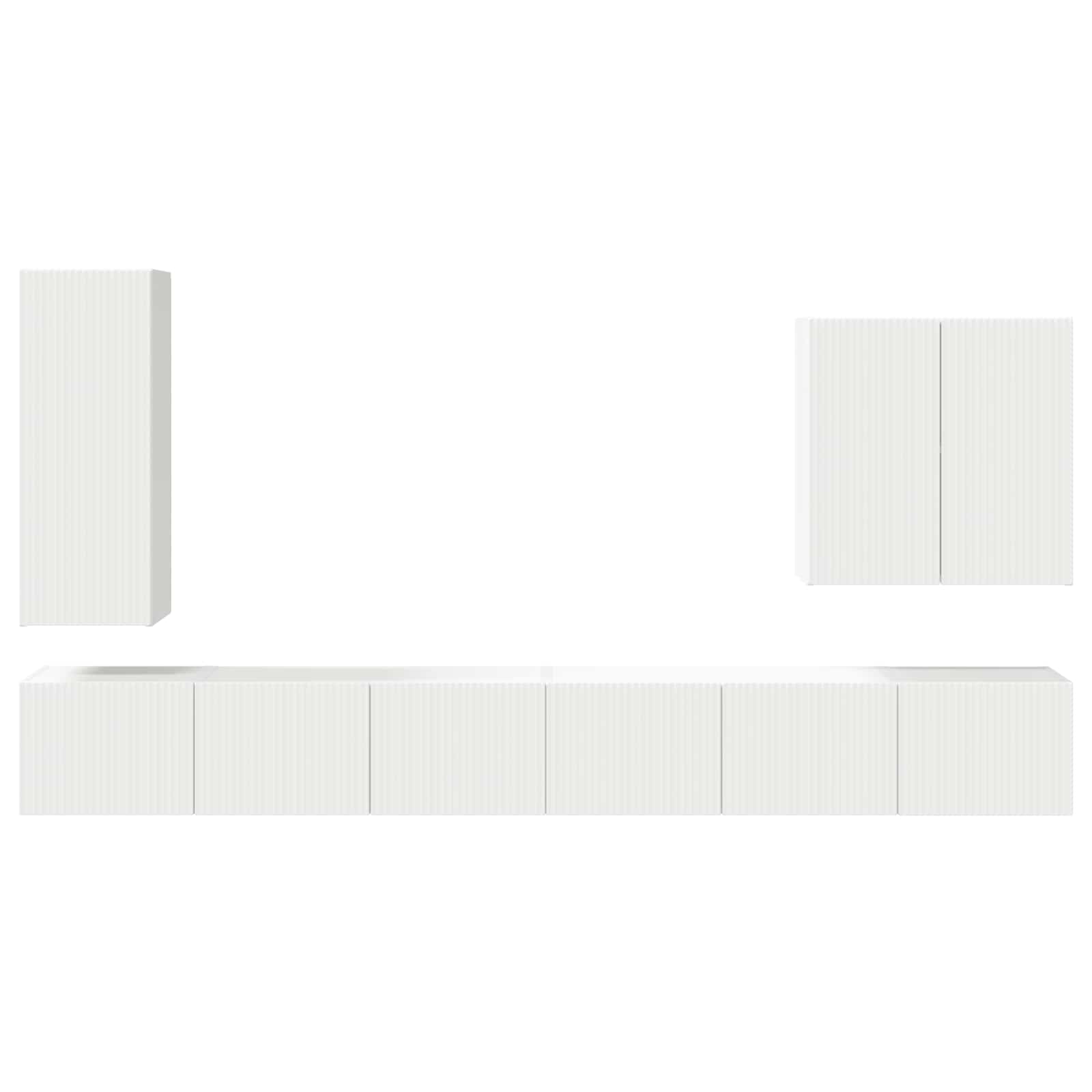 Set zidnog ormarića za TV Zidne 6 pcs Bijelo