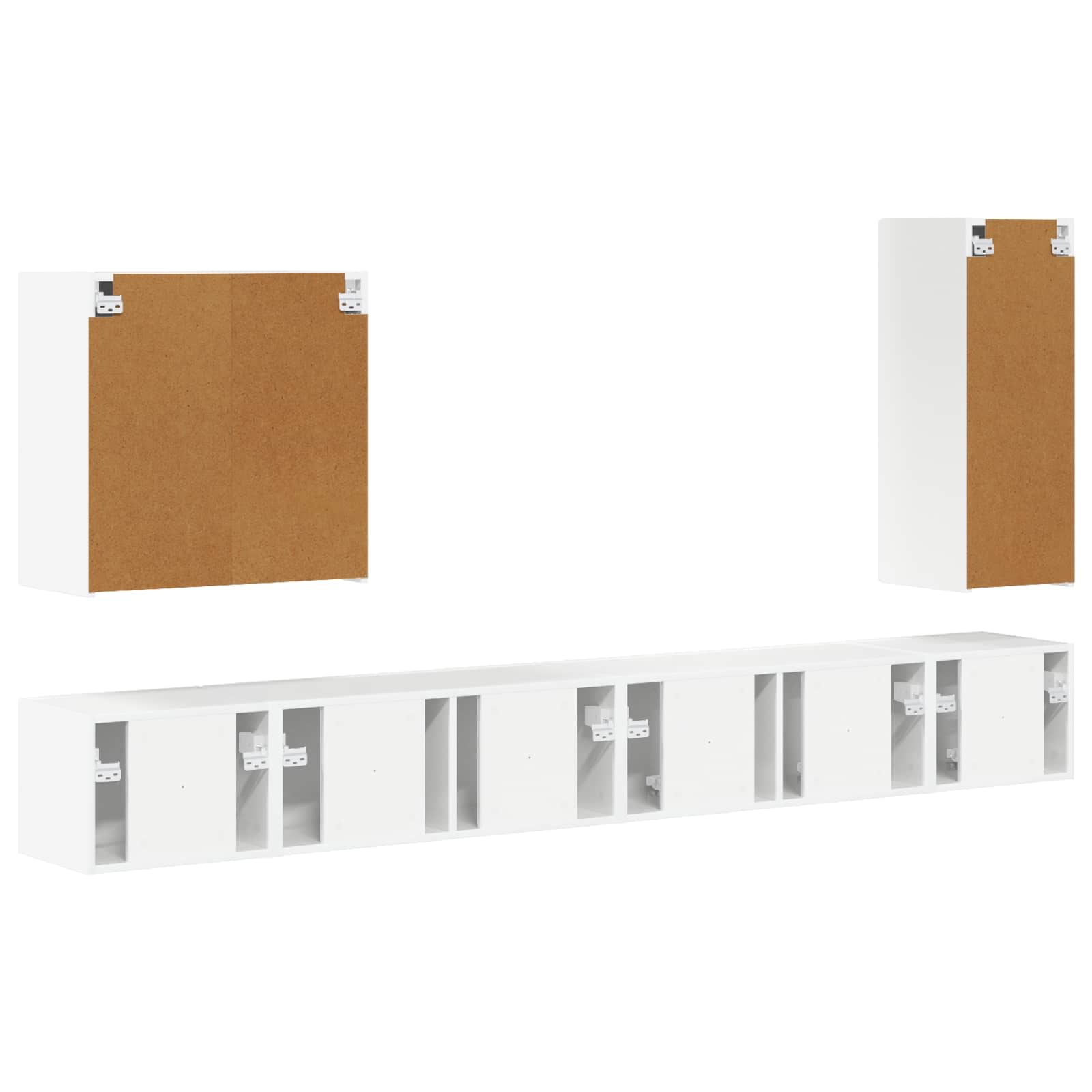Set zidnog ormarića za TV Zidne 6 pcs Visoki sjaj bijela