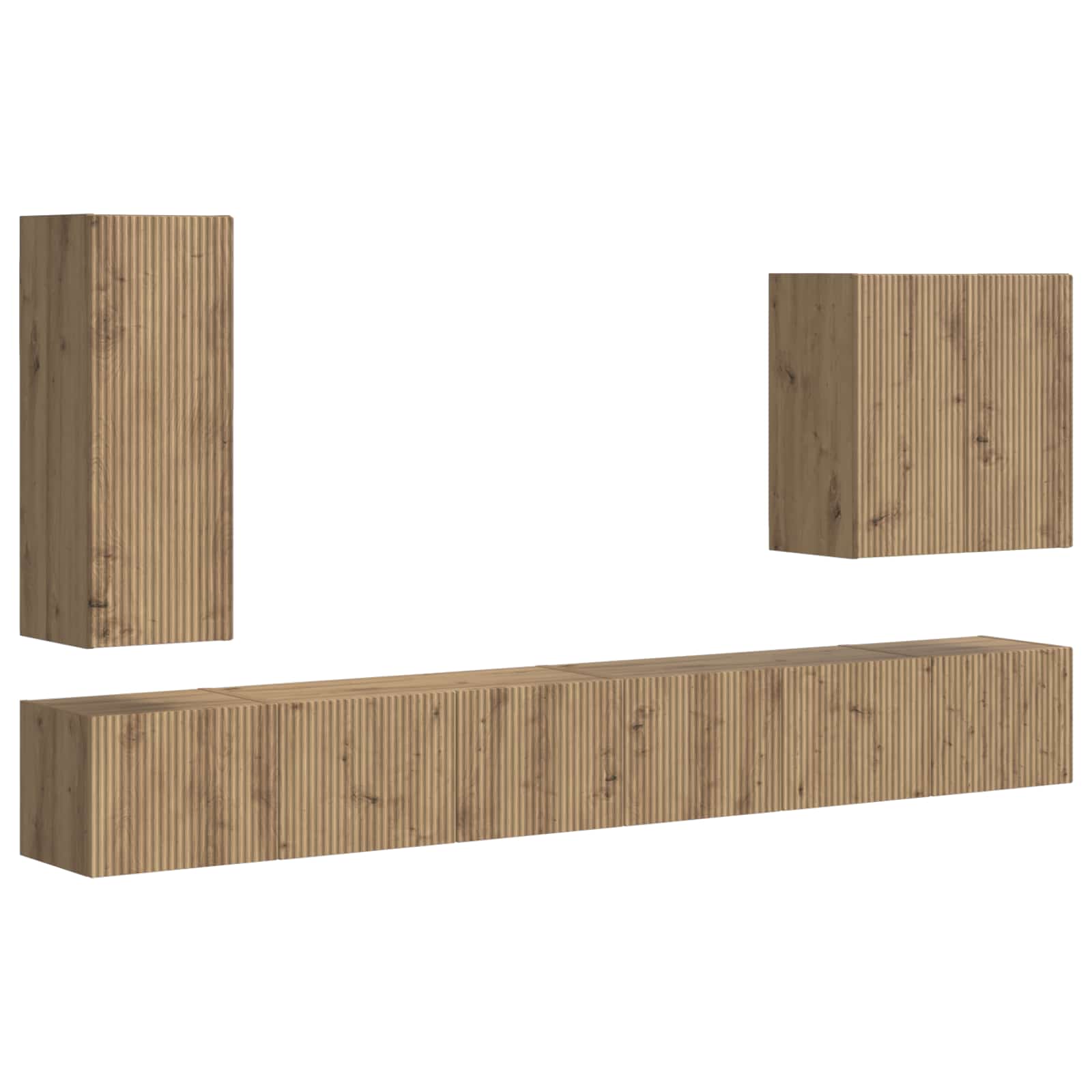 Set zidnog ormarića za TV Zidne 6 pcs Umjetnički hrast