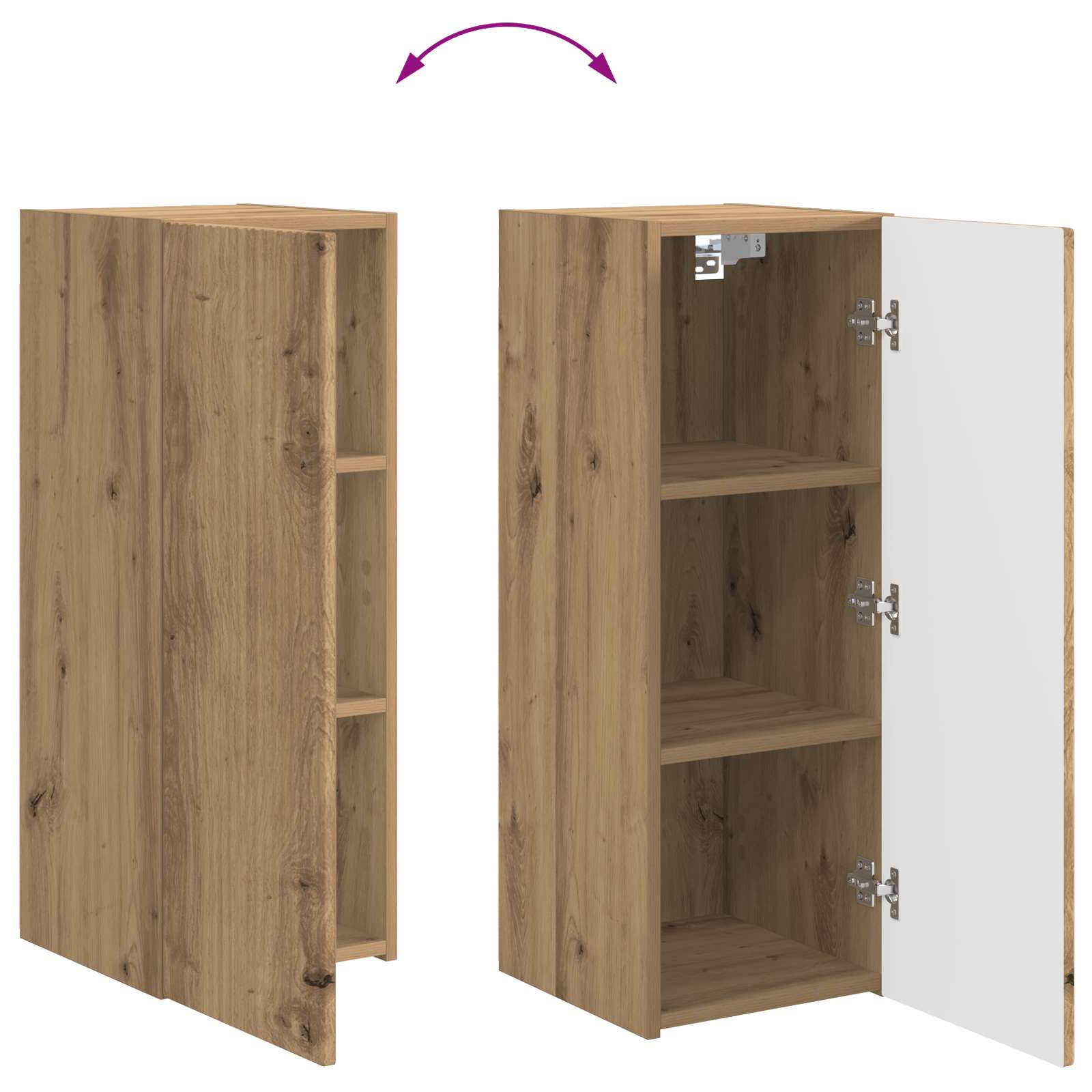 Set zidnog ormarića za TV Zidne 6 pcs Umjetnički hrast