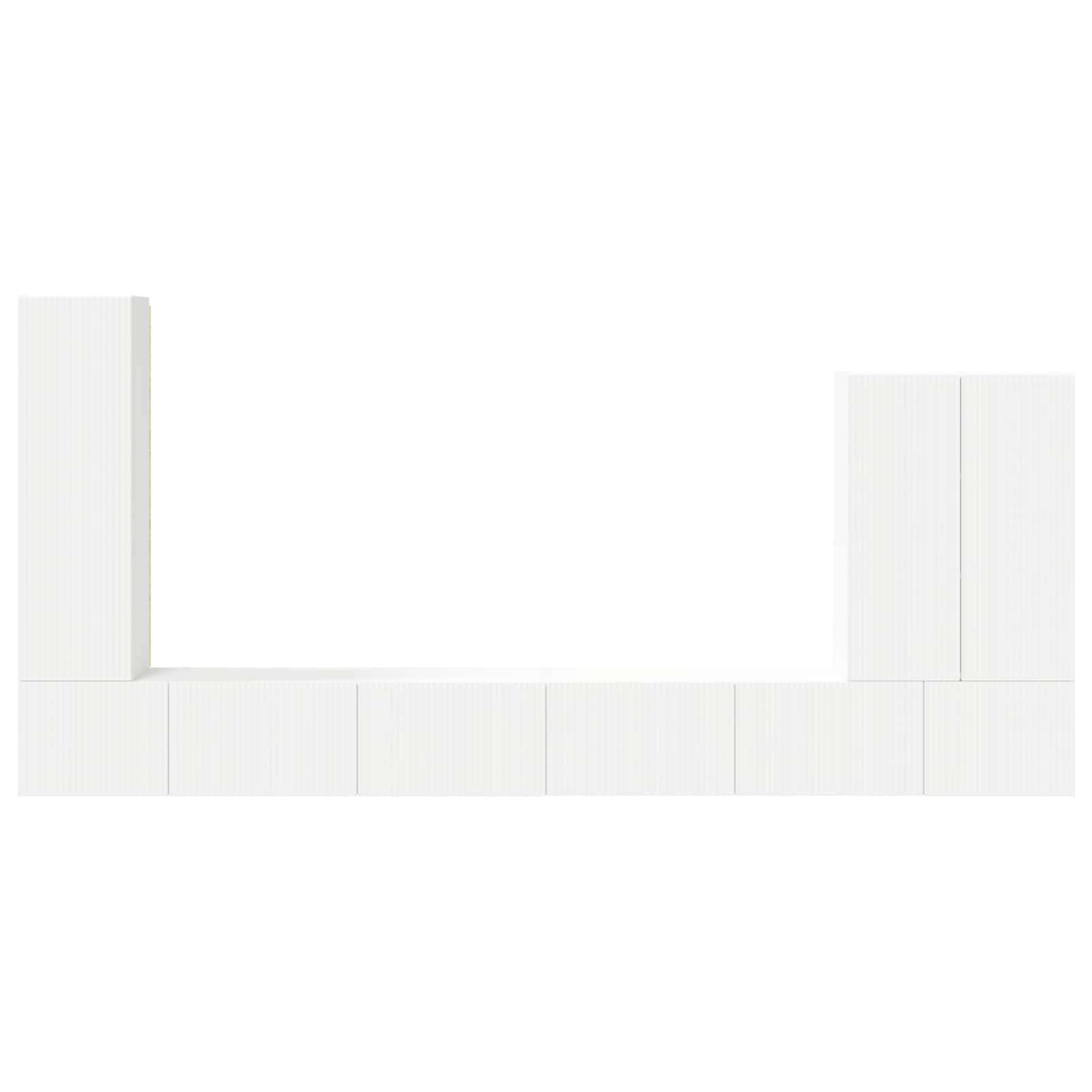 Set zidnog ormarića za TV Zidne 6 pcs Bijelo