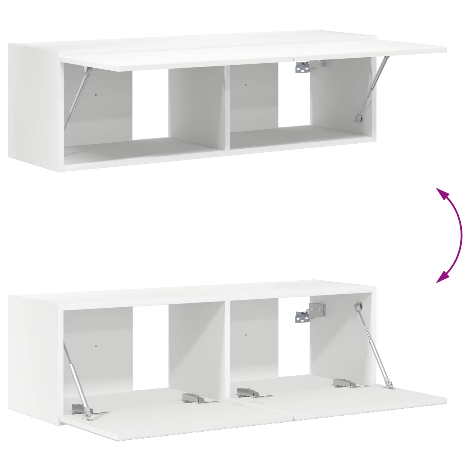 Set zidnog ormarića za TV Zidne 6 pcs Bijelo