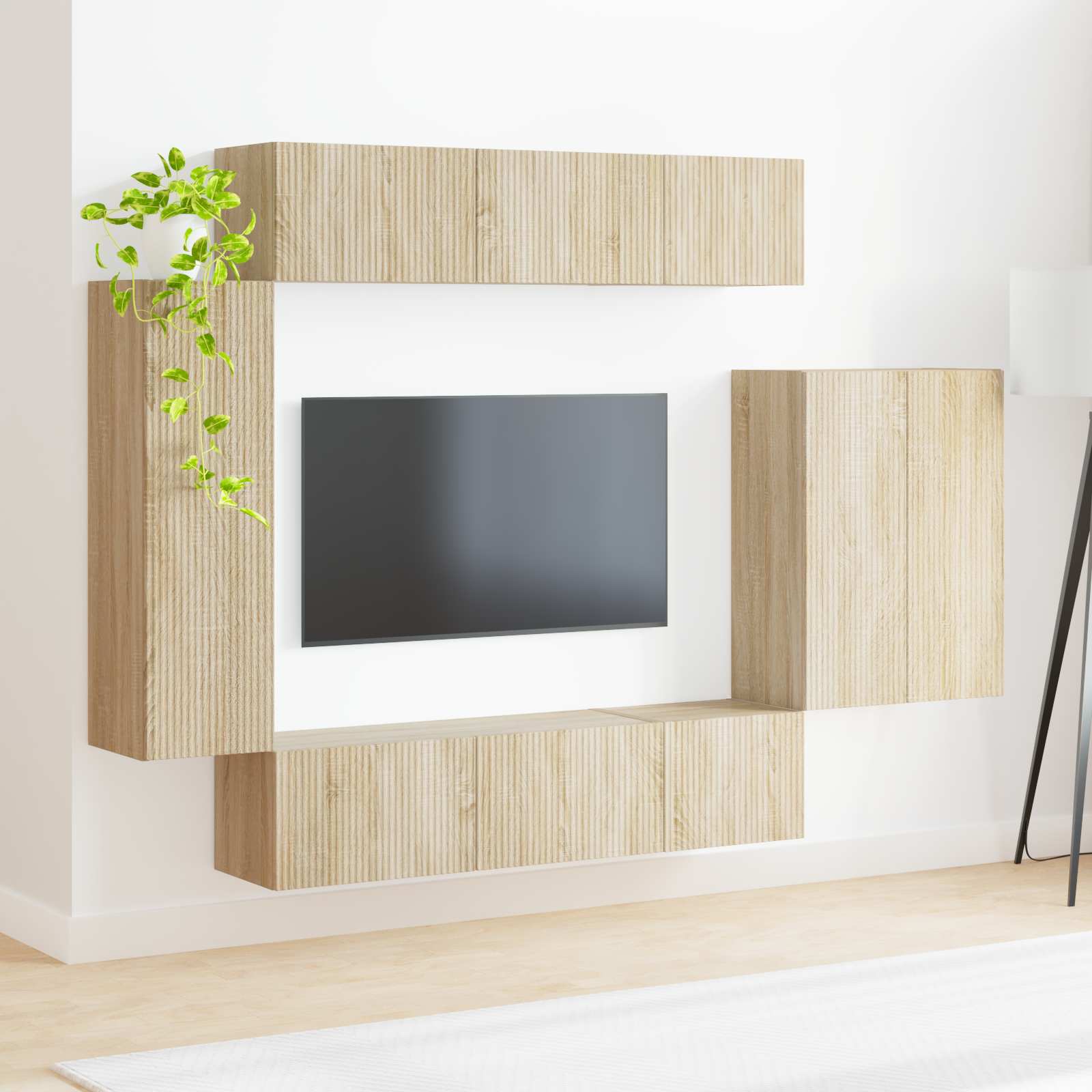 Set zidnog ormarića za TV Zidne 6 pcs Sonoma hrast