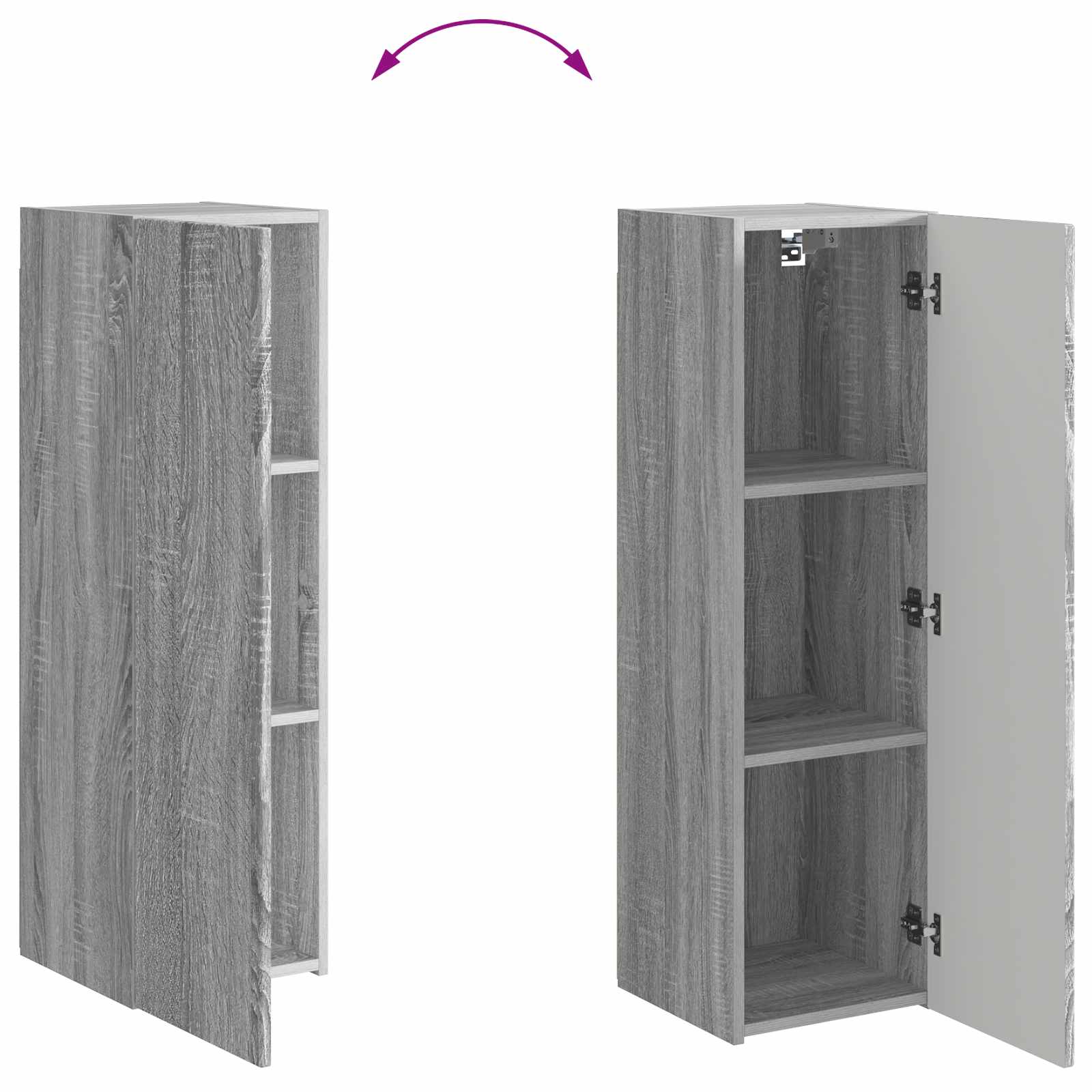 Set zidnog ormarića za TV Zidne 6 pcs Siva Sonoma