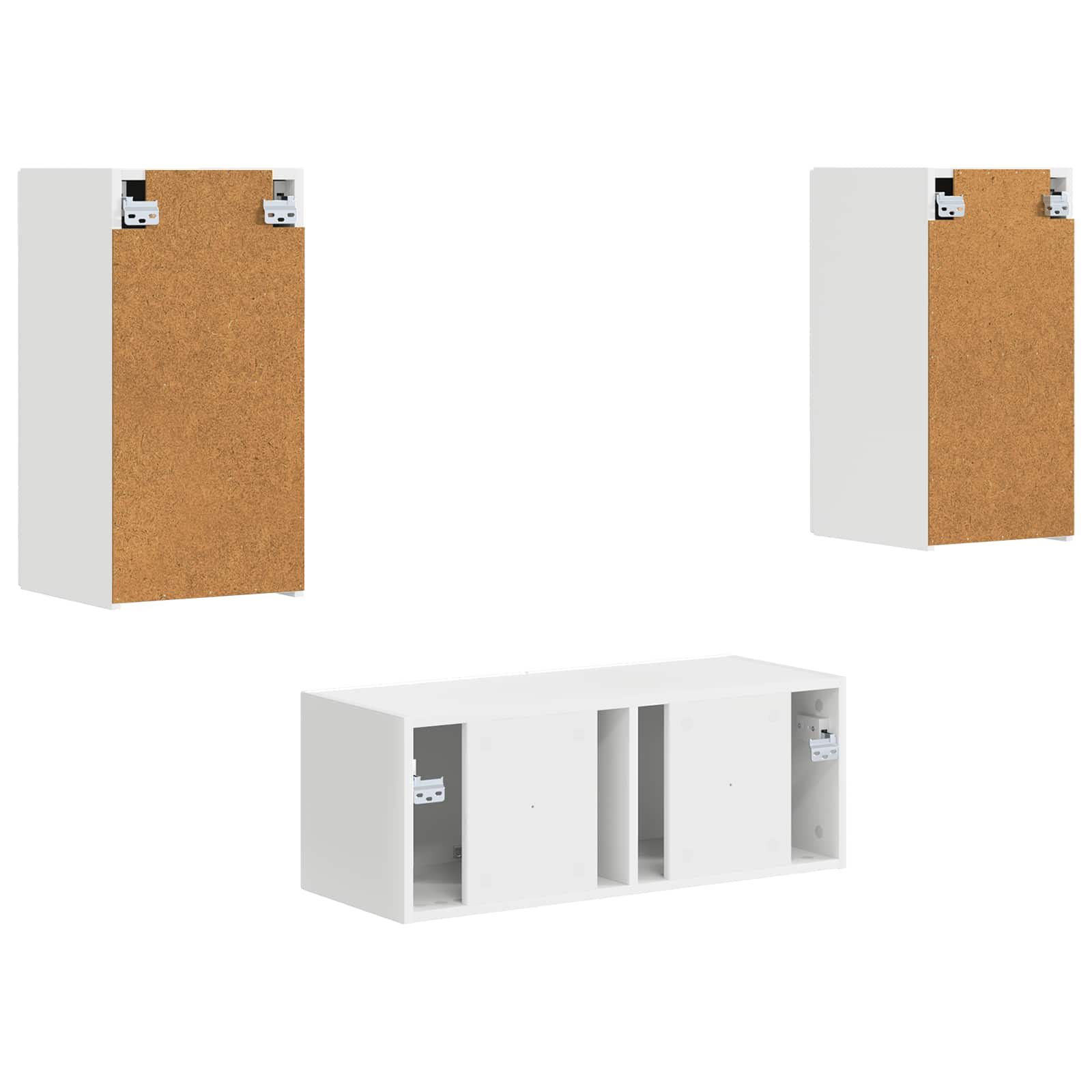 Set TV komoda Zidne 2 pcs Bijelo Konstruirano drvo