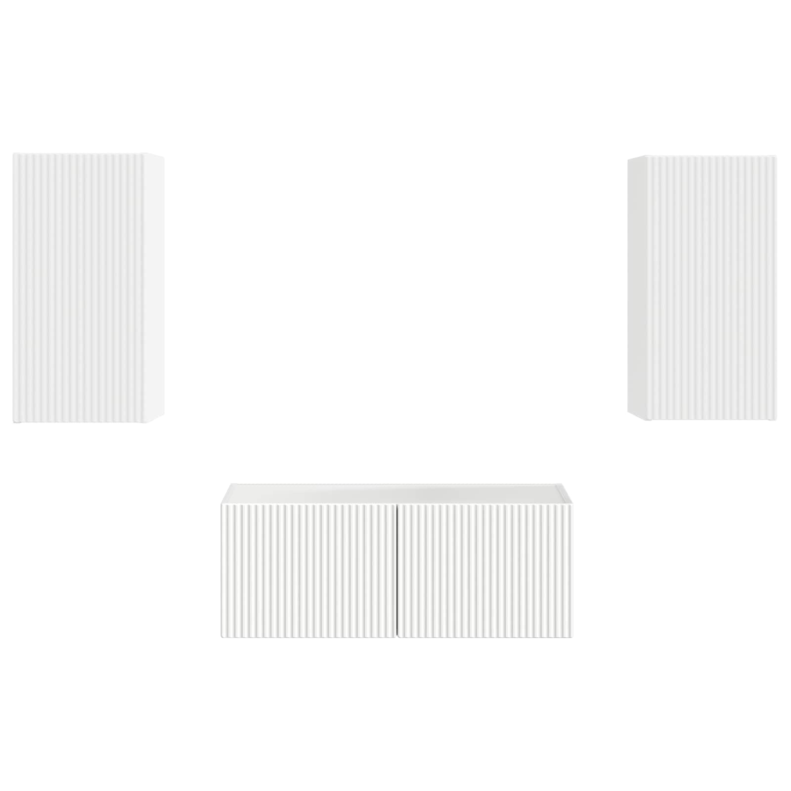 Set TV komoda Zidne 2 pcs Bijelo Konstruirano drvo