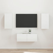 Set TV komoda Zidne 2 pcs Visoki sjaj bijela Konstruirano drvo