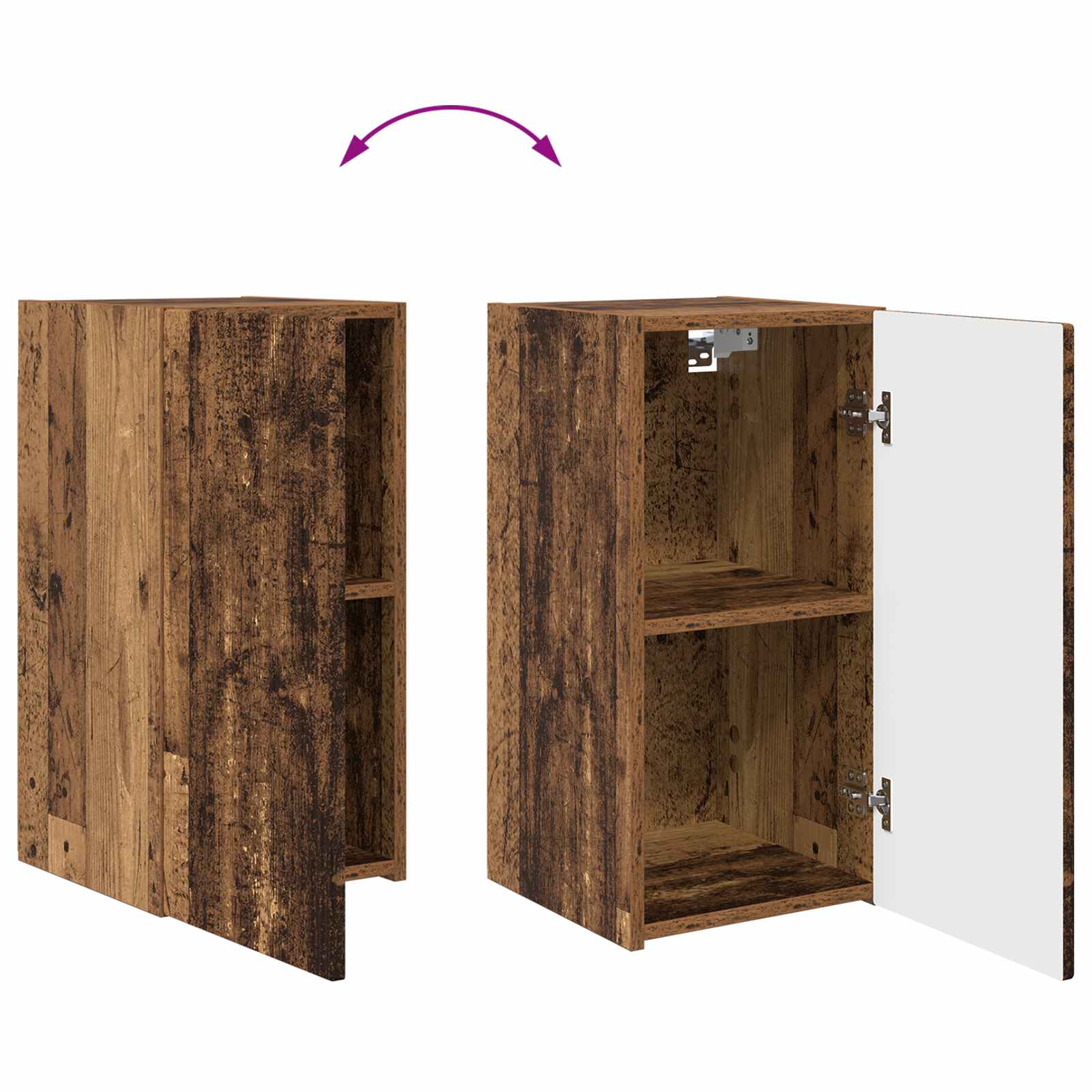 Set TV komoda Zidne 2 pcs Staro drvo Konstruirano drvo