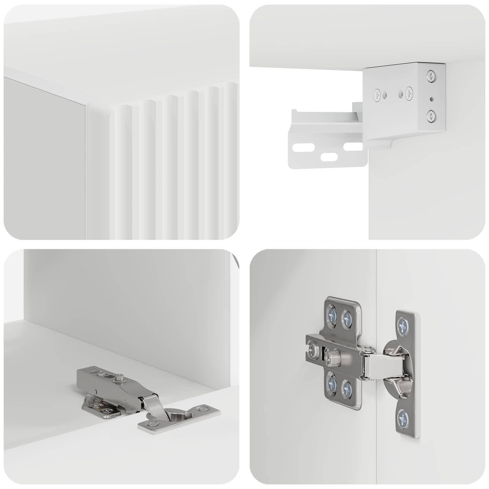 Set TV komoda Zidne 2 pcs Bijelo Konstruirano drvo