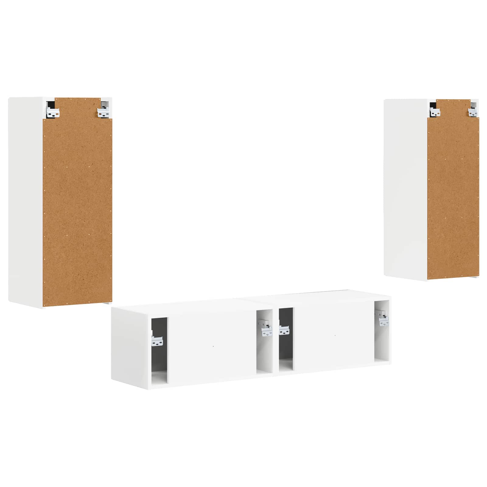 Set TV komoda Zidne 2 pcs Bijelo Konstruirano drvo
