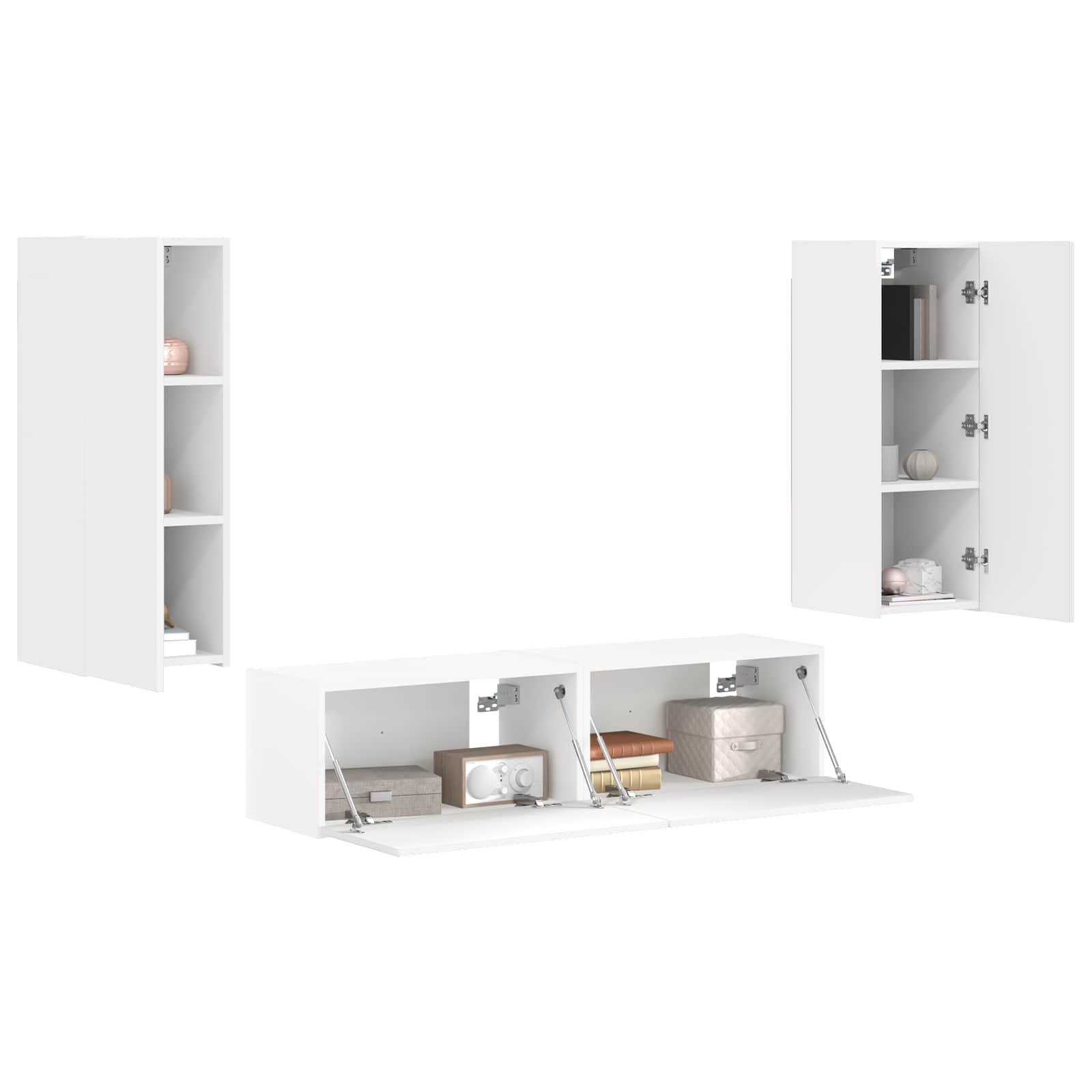 Set TV komoda Zidne 2 pcs Bijelo Konstruirano drvo