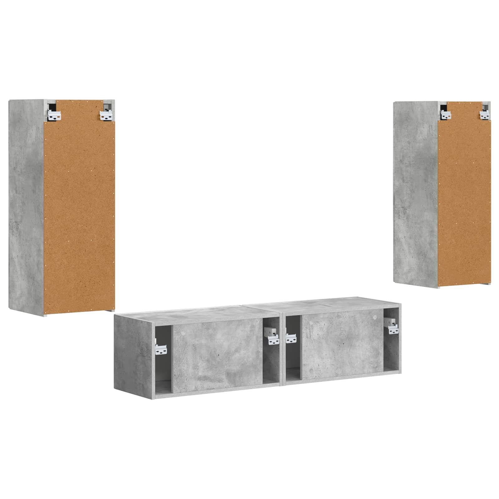 Set TV komoda Zidne 2 pcs Betonski sivi Konstruirano drvo