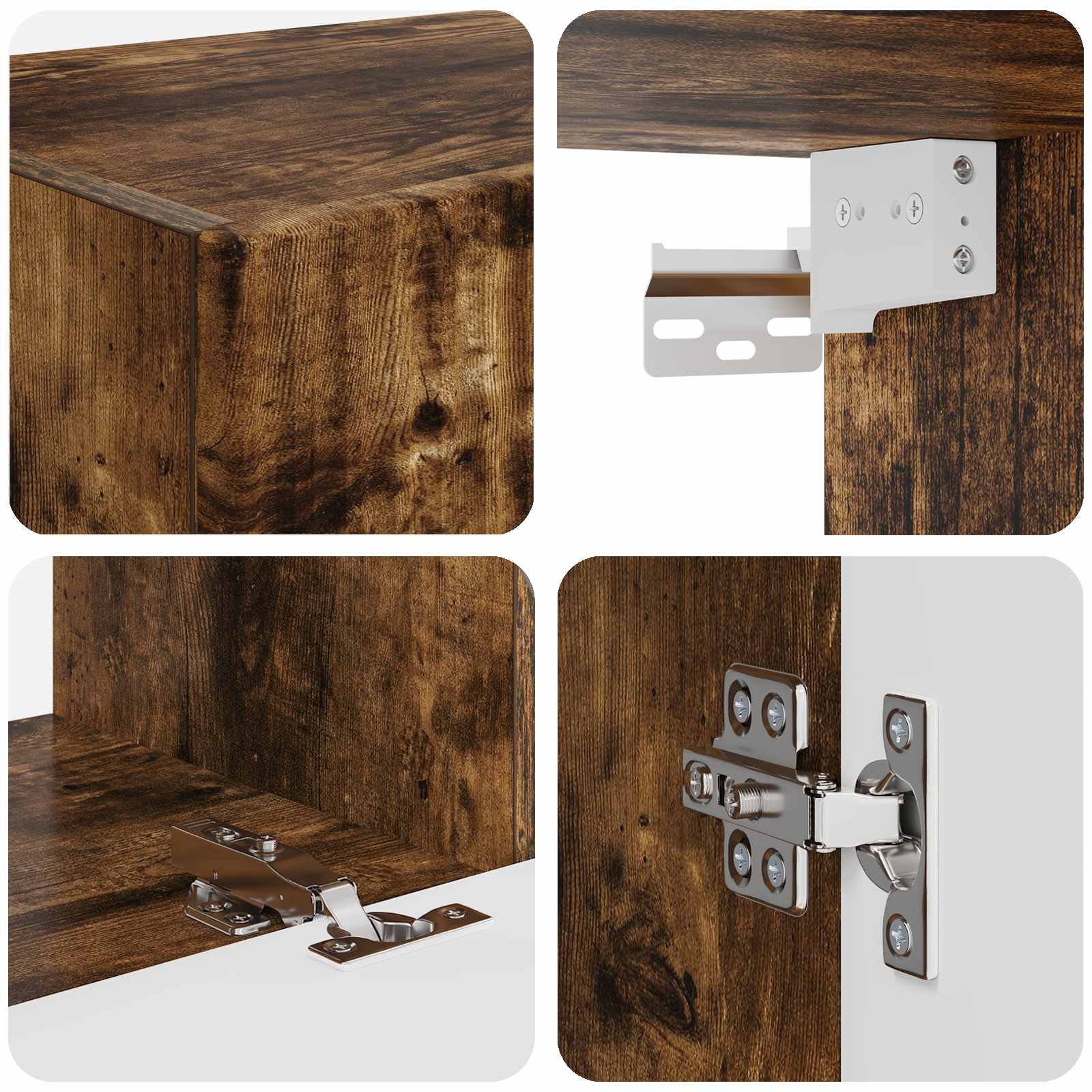 Set TV komoda Zidne 2 pcs Dimljeni hrast Konstruirano drvo