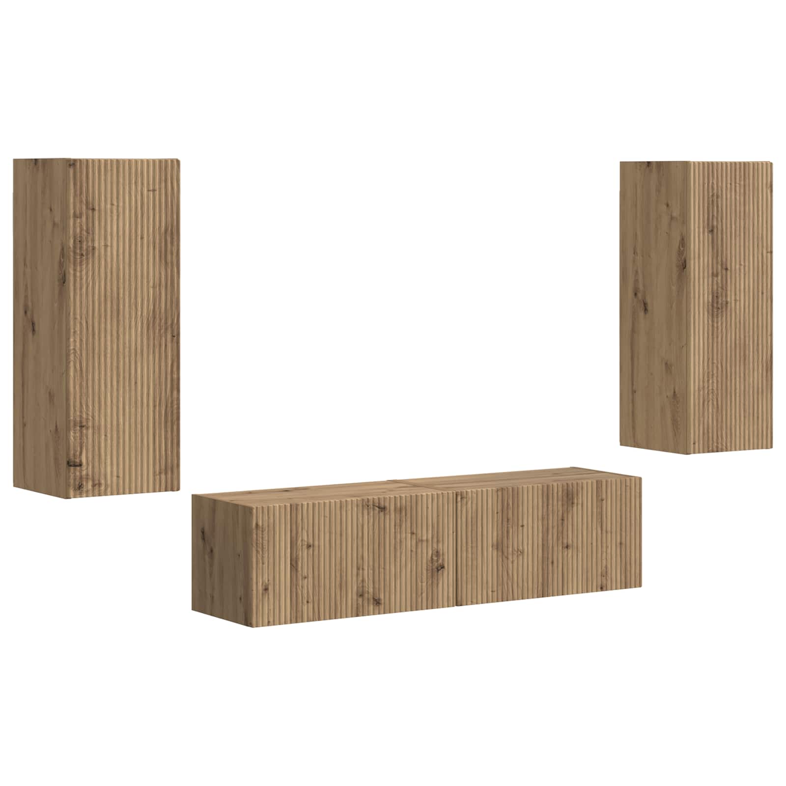 Set TV komoda Zidne 2 pcs Umjetnički hrast Konstruirano drvo