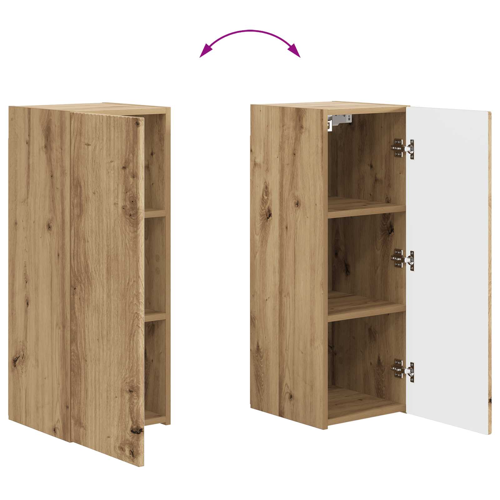 Set TV komoda Zidne 2 pcs Umjetnički hrast Konstruirano drvo