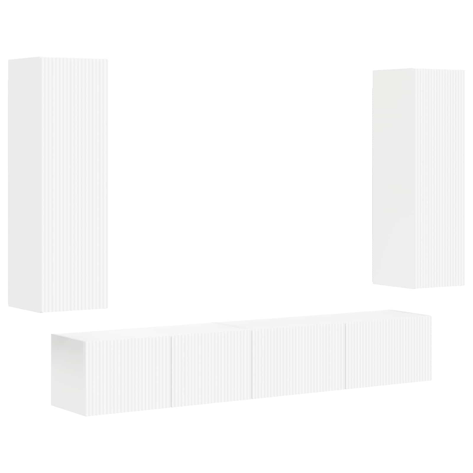 Set TV komoda Zidne 3 pcs Bijelo Konstruirano drvo