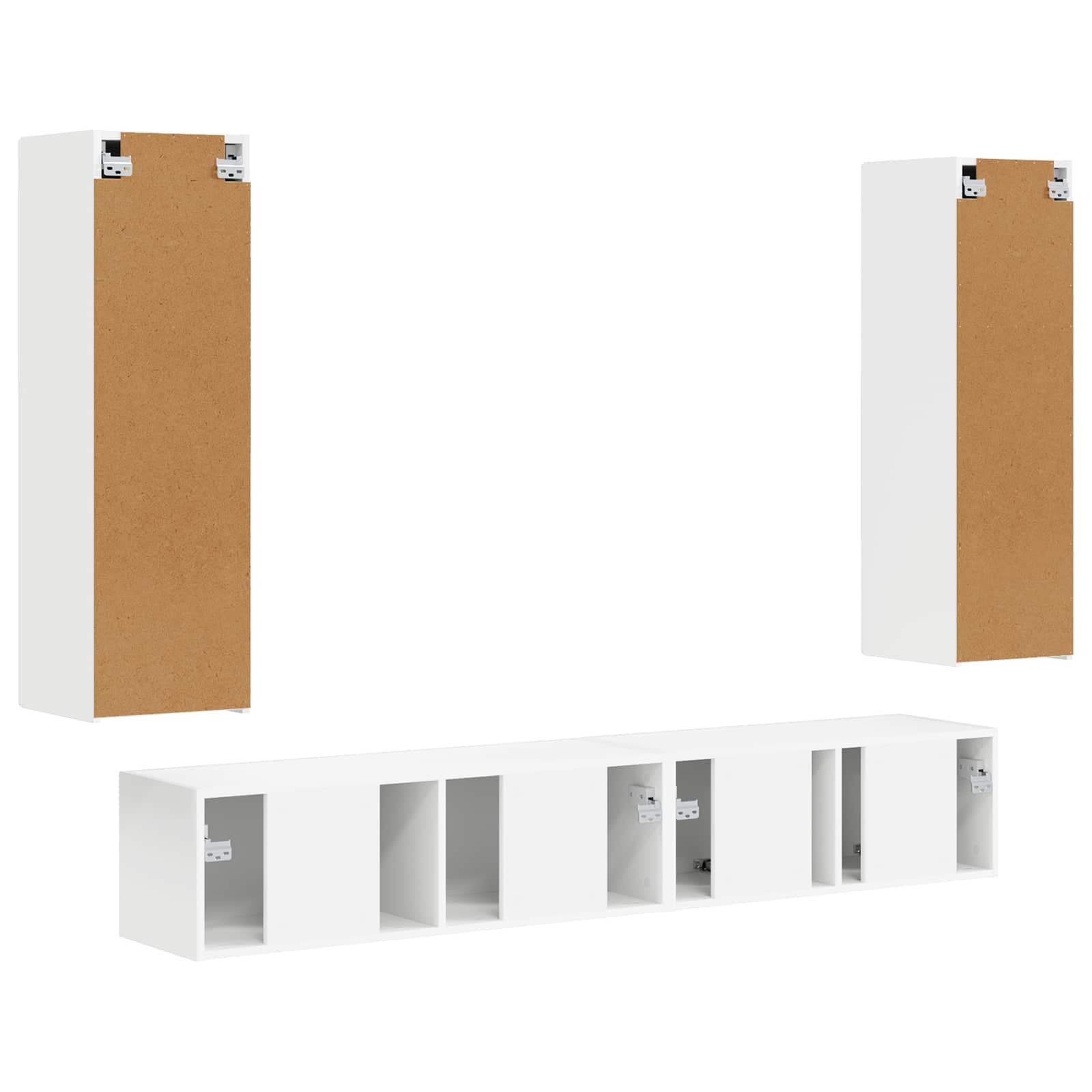 Set TV komoda Zidne 3 pcs Bijelo Konstruirano drvo
