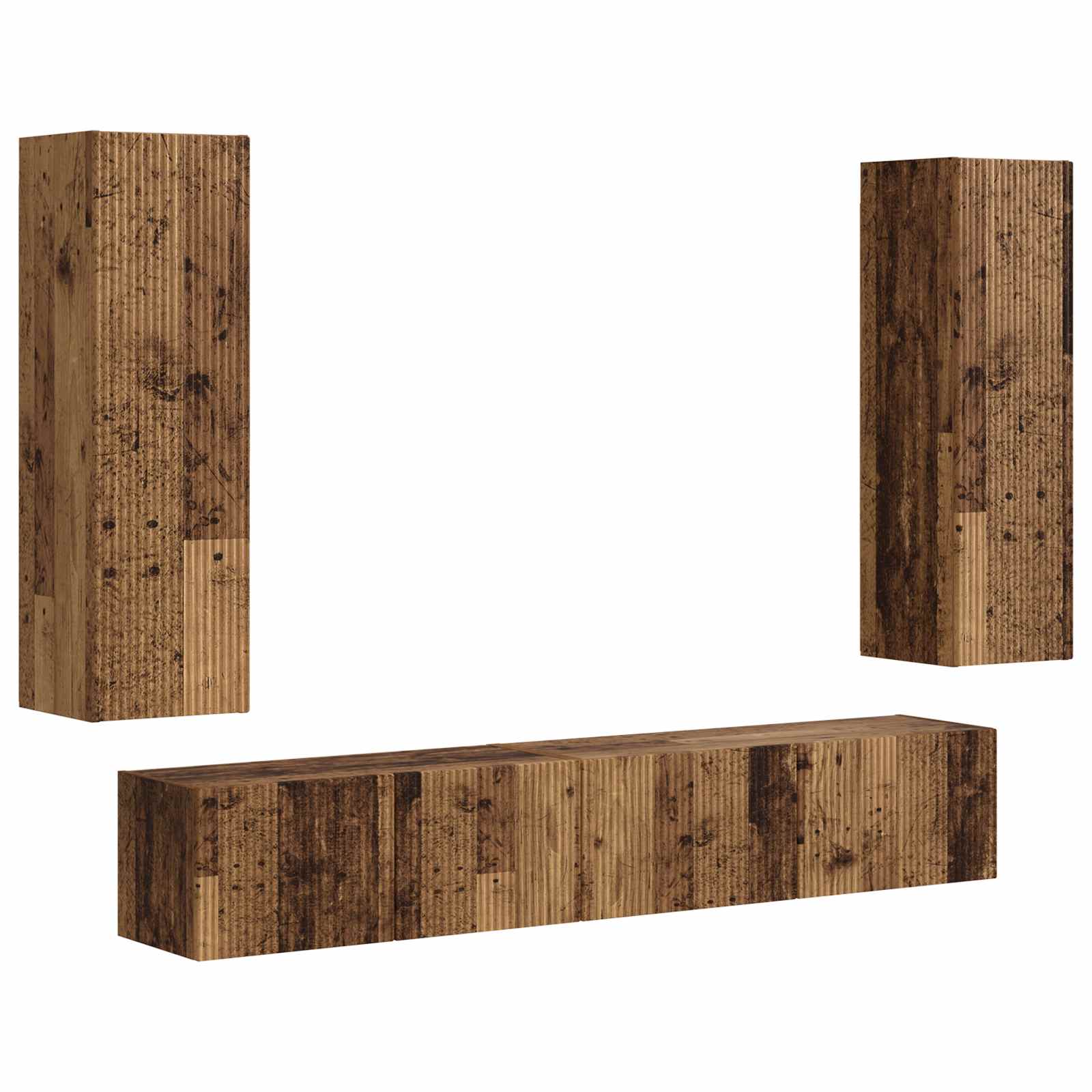 Set TV komoda Zidne 3 pcs Staro drvo Konstruirano drvo