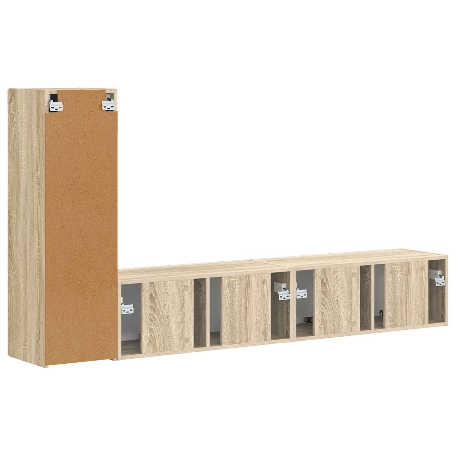 Set TV komoda Zidne 3 pcs Sonoma hrast Konstruirano drvo