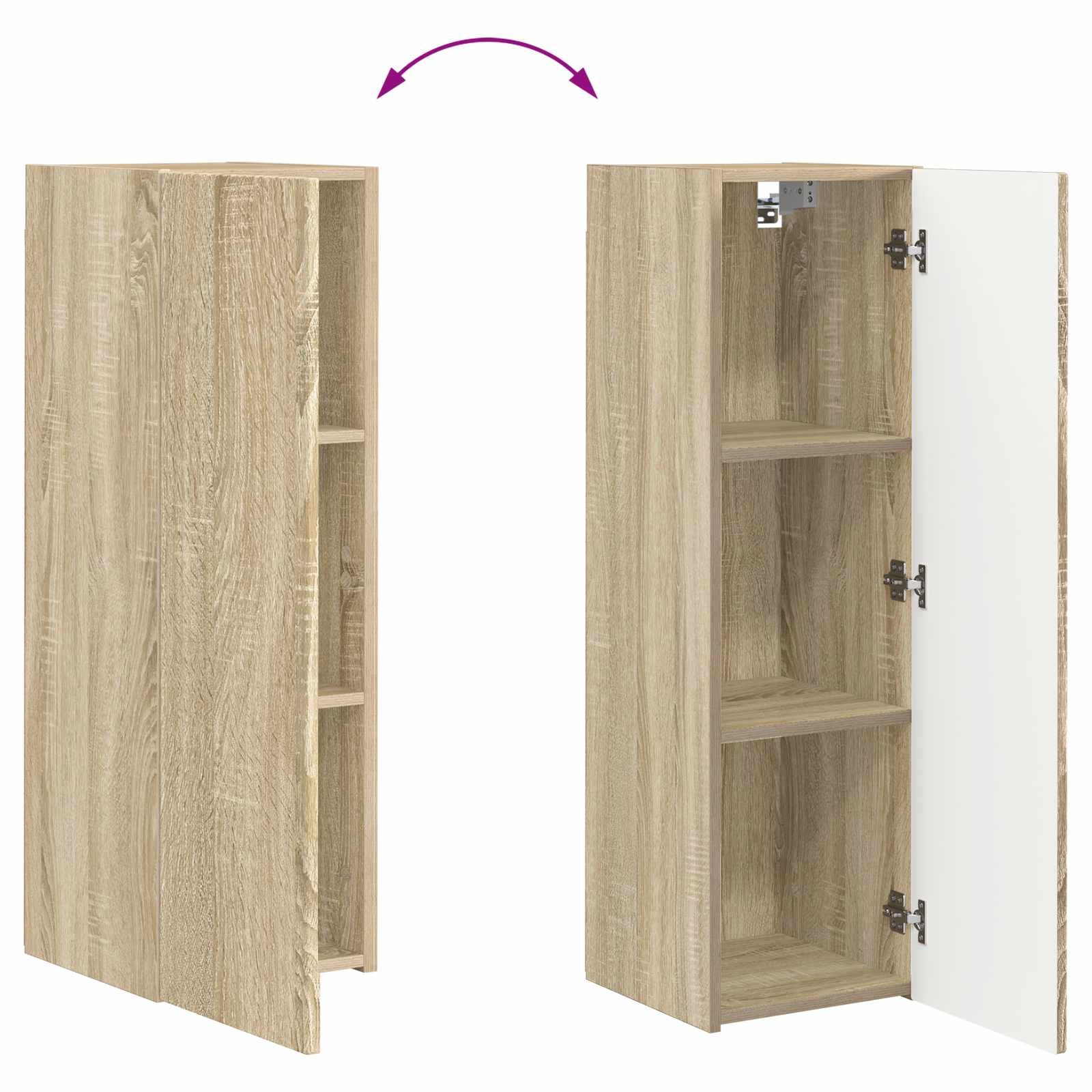 Set TV komoda Zidne 3 pcs Sonoma hrast Konstruirano drvo