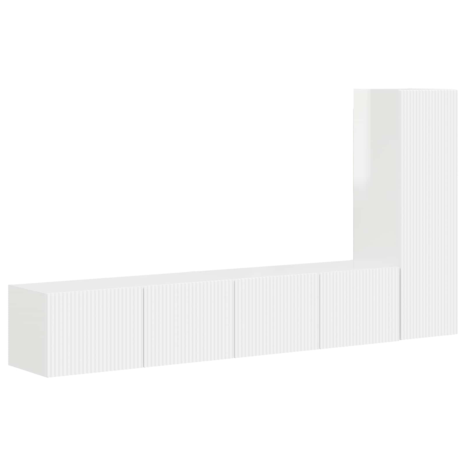 Set TV komoda Zidne 3 pcs Visoki sjaj bijela Konstruirano drvo