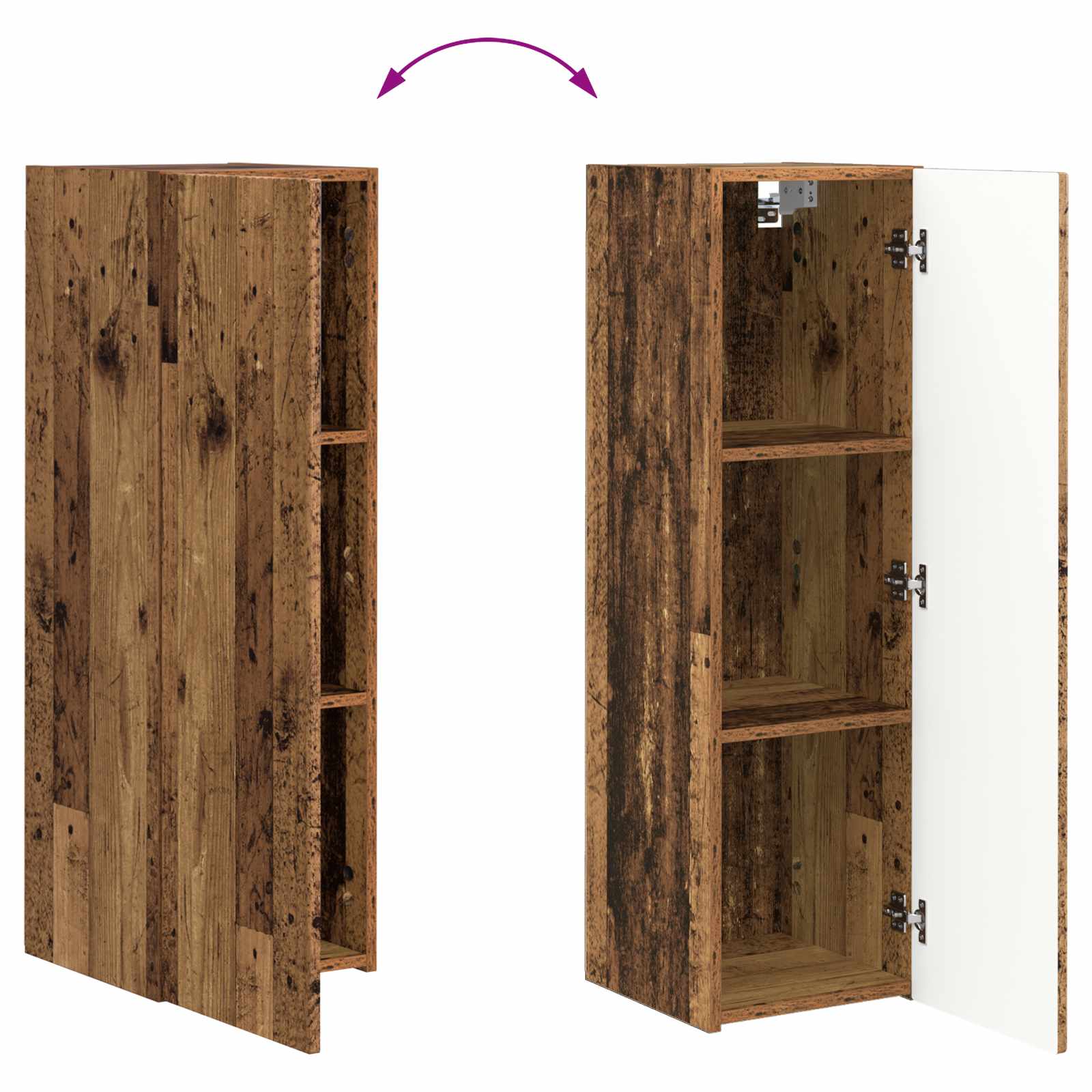 Set TV komoda Zidne 3 pcs Staro drvo Konstruirano drvo