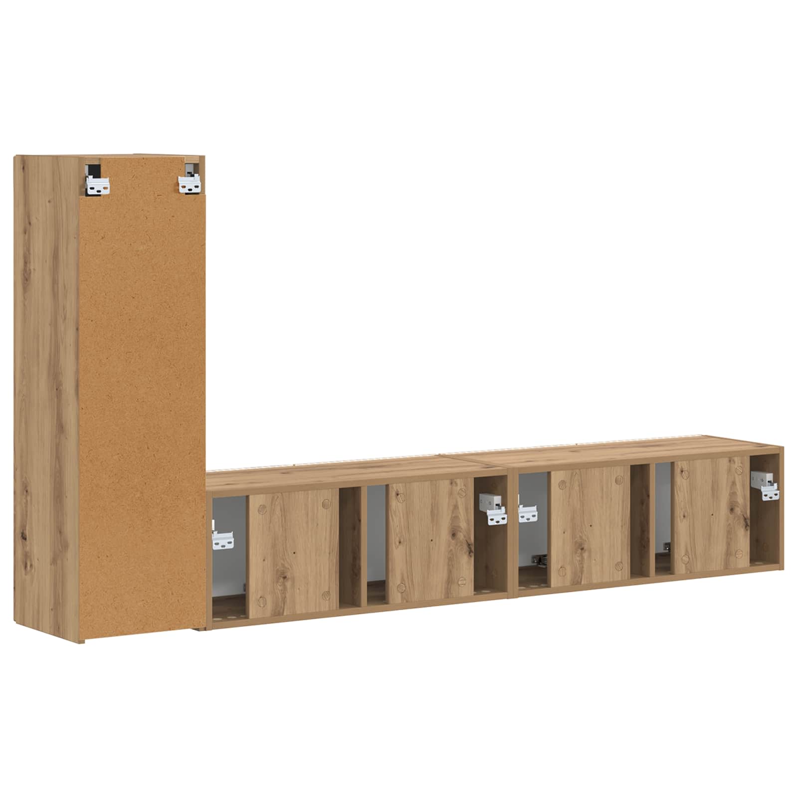Set TV komoda Zidne 3 pcs Umjetnički hrast Konstruirano drvo