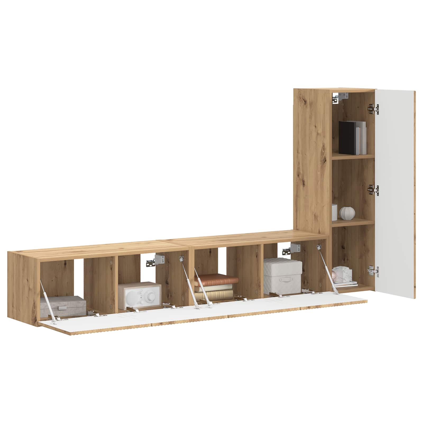 Set TV komoda Zidne 3 pcs Umjetnički hrast Konstruirano drvo