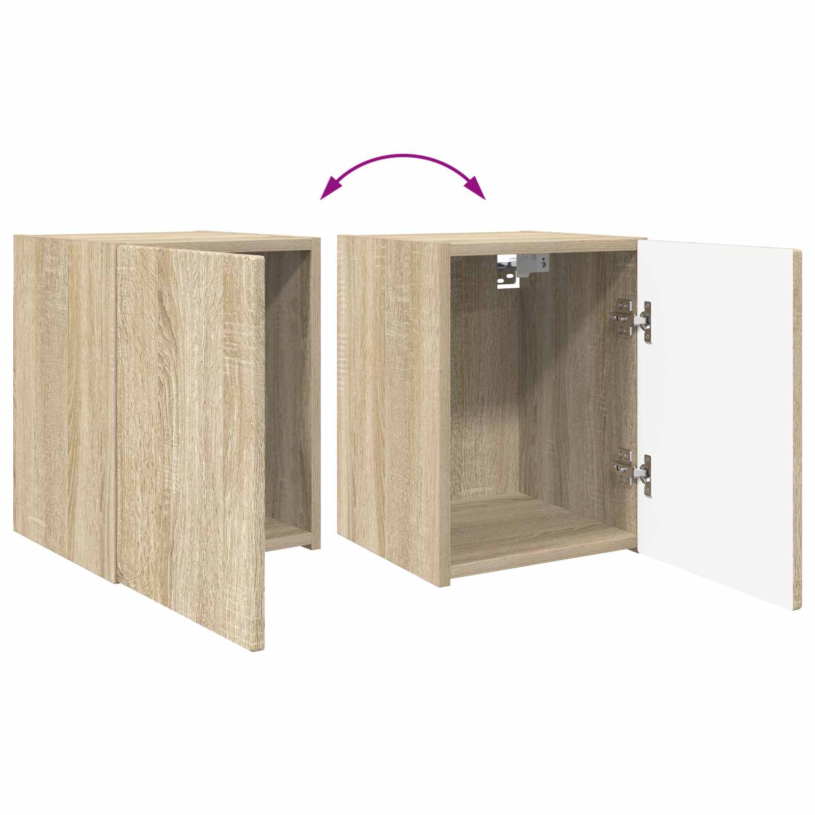 Set TV komoda Zidne 4 pcs Sonoma hrast Konstruirano drvo