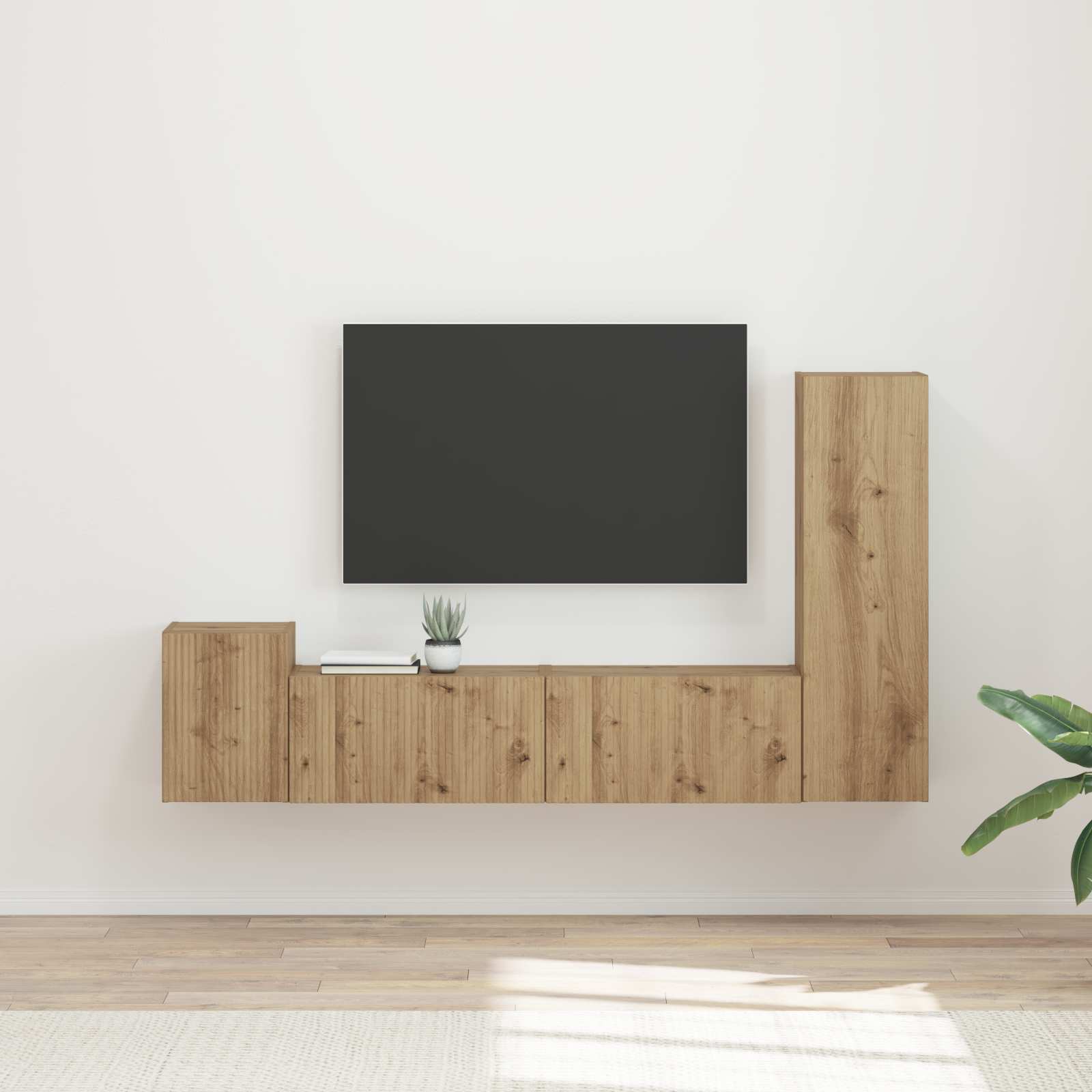 Set TV komoda Zidne 4 pcs Umjetnički hrast Konstruirano drvo