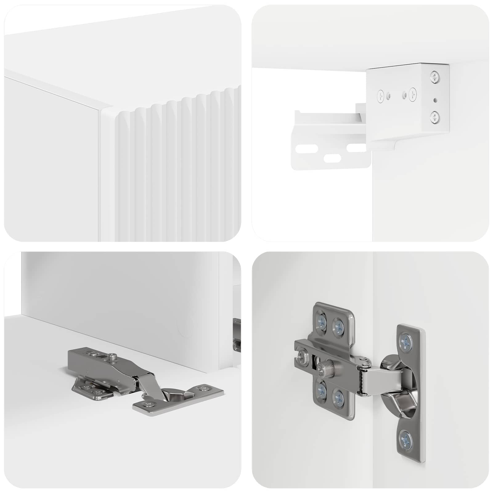 Set TV komoda Zidne 4 pcs Bijelo Konstruirano drvo